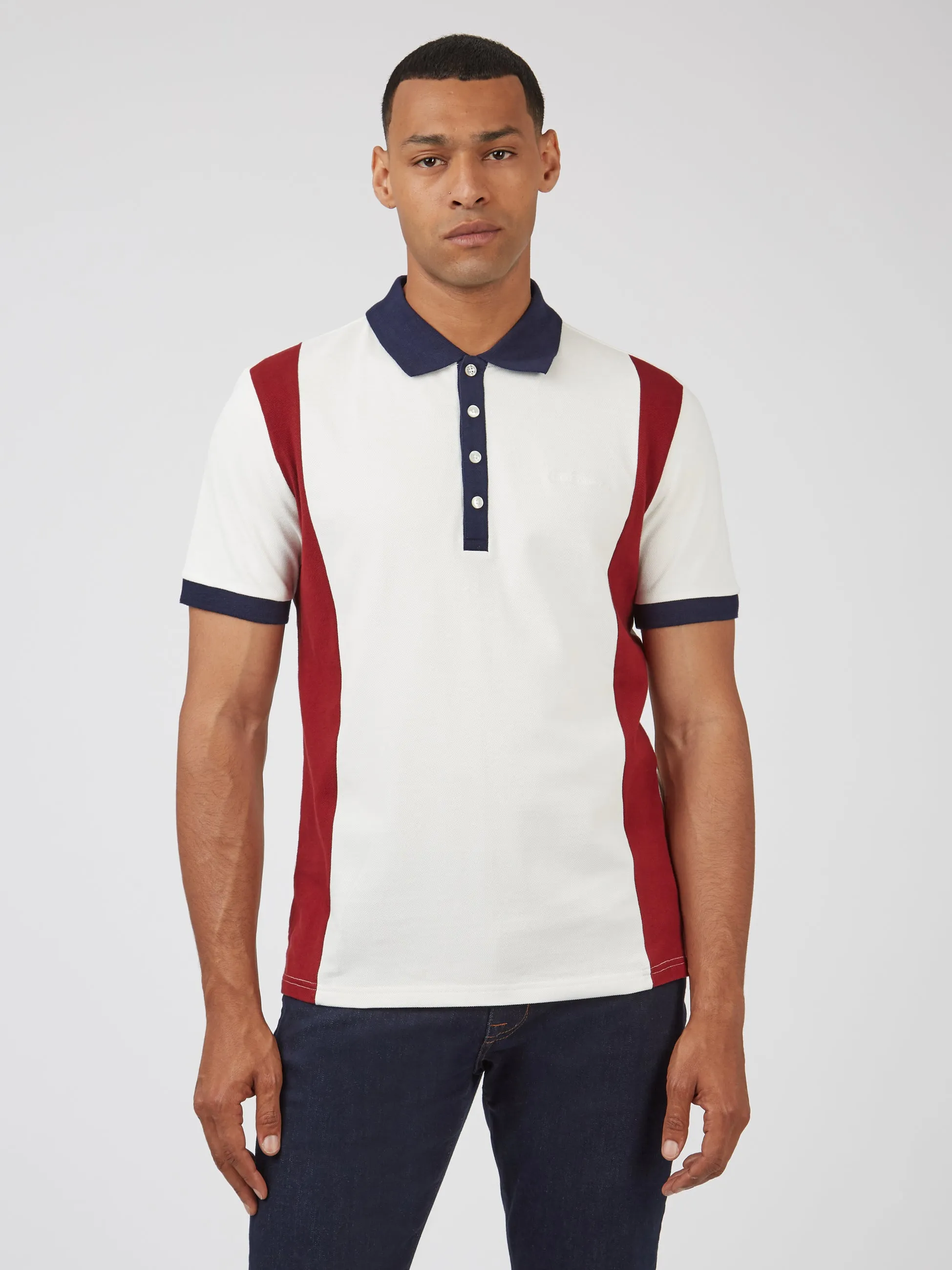 Vintage Colorblock Sport Polo - White sold by Ben Sherman product image thumbnail 3