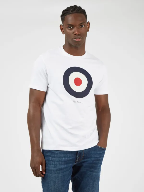 Signature Organic Target Graphic Tee - White sold by Ben Sherman