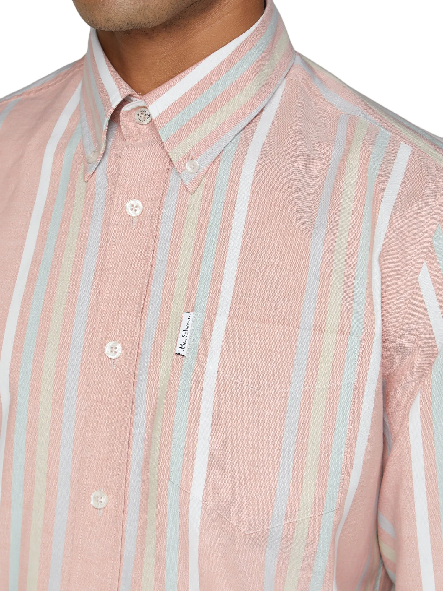 Long-Sleeve Archive Oxford Stripe Shirt - Light Pink sold by Ben Sherman product image thumbnail 3
