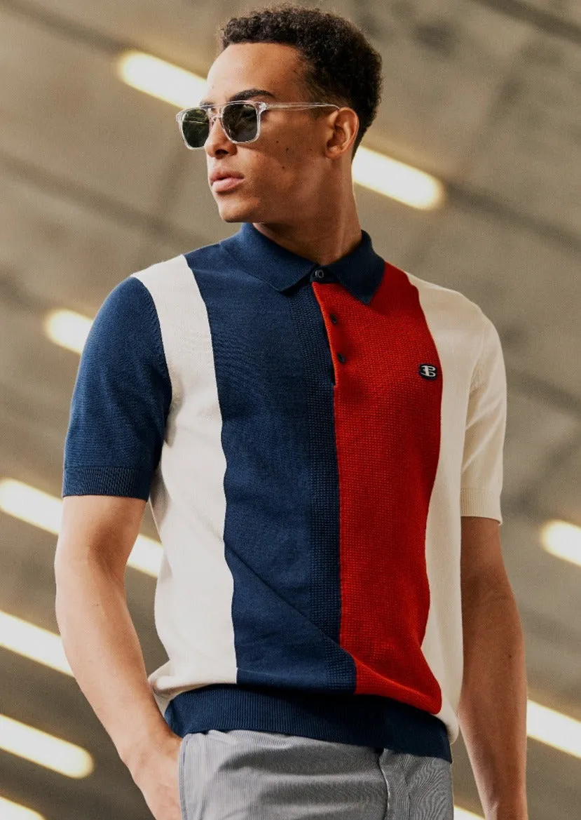 B by Ben Sherman Stripe Knit Polo - Navy sold by Ben Sherman product image thumbnail 3