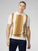 Signature Vertical Stripe Polo  - Ivory sold by Ben Sherman