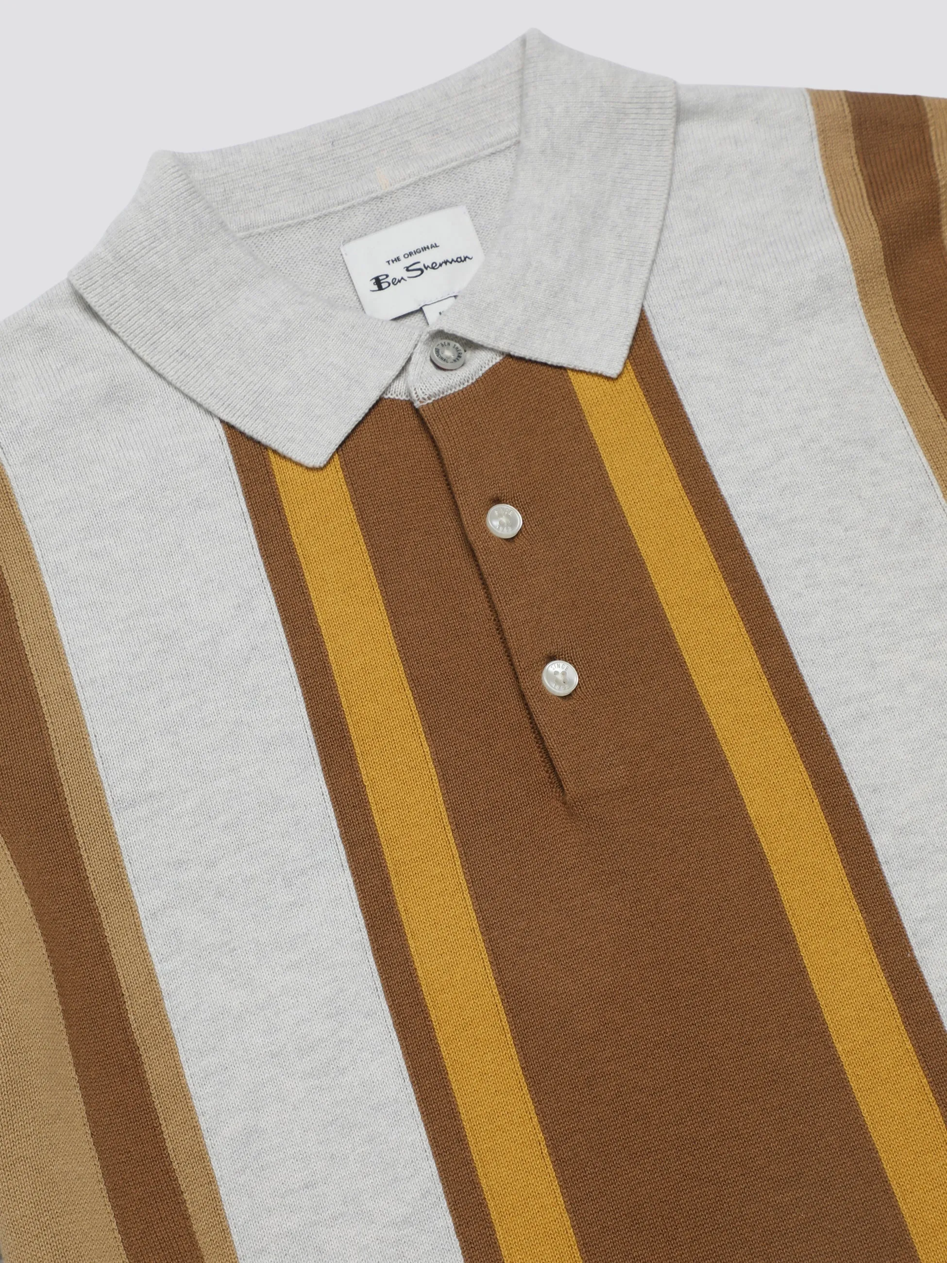 Signature Vertical Stripe Polo - Ivory sold by Ben Sherman product image thumbnail 5