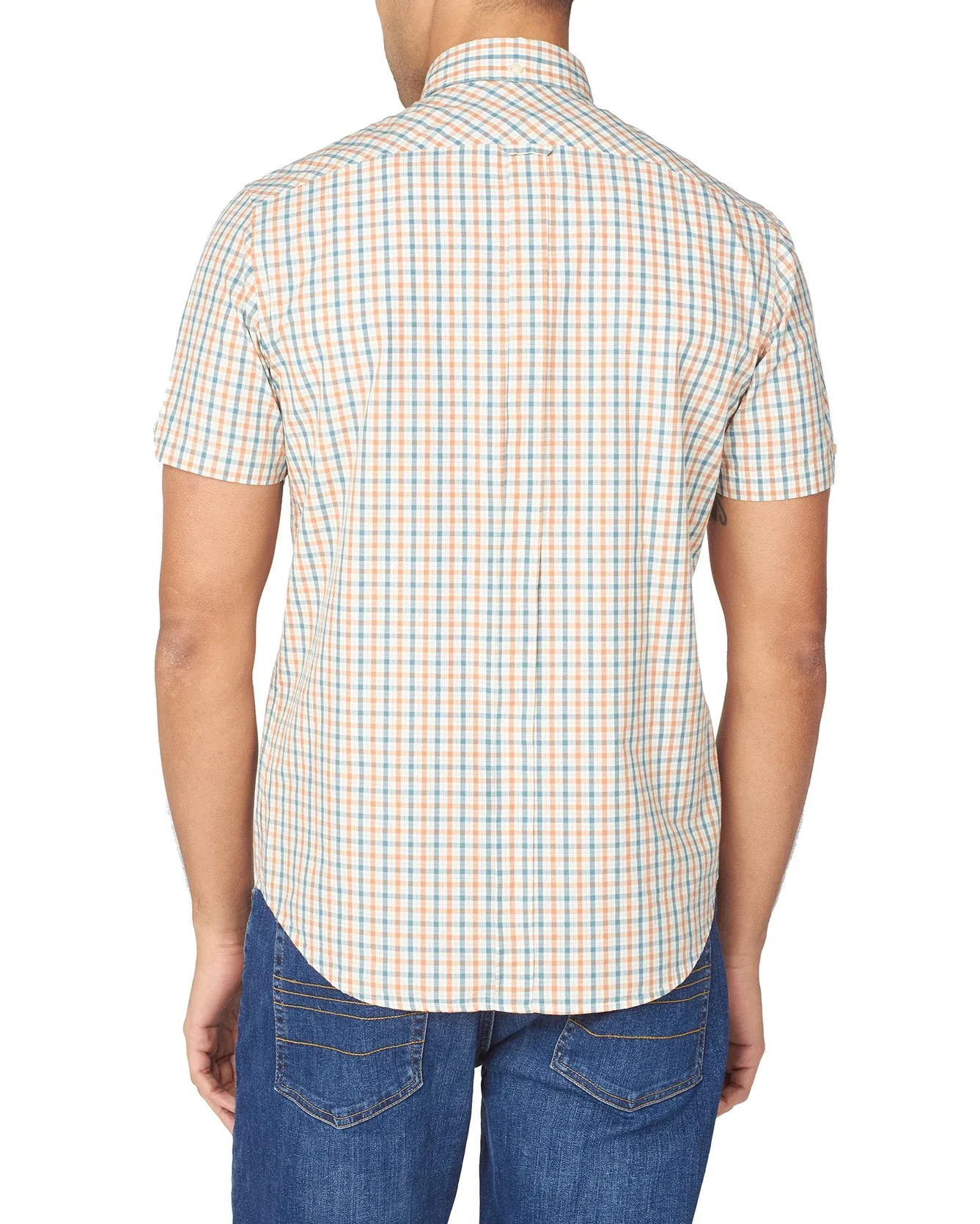 Short-Sleeve House Check Shirt - Teal sold by Ben Sherman product image thumbnail 3