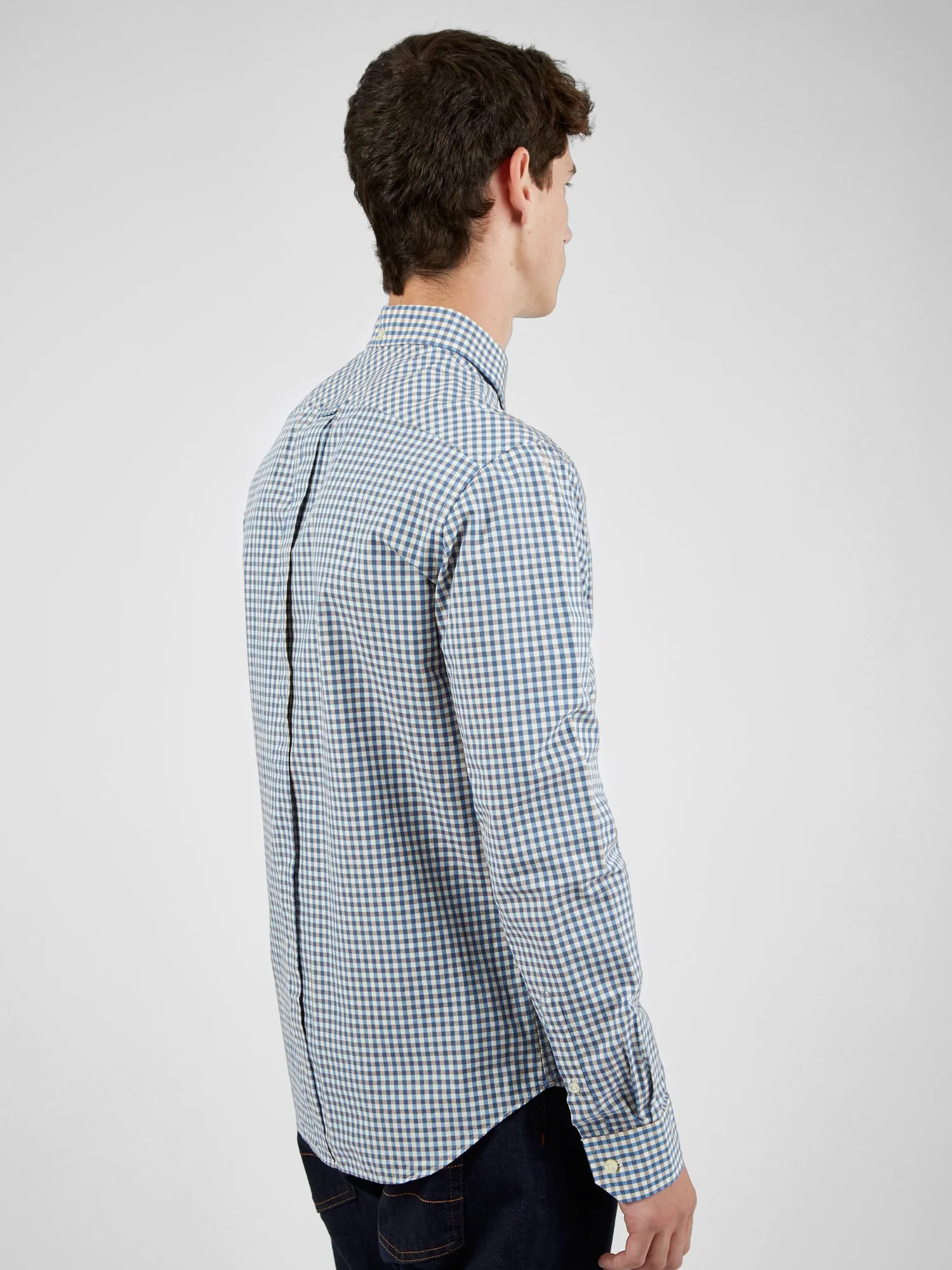 Signature Long-Sleeve Gingham Shirt - Persian Blue sold by Ben Sherman product image thumbnail 2