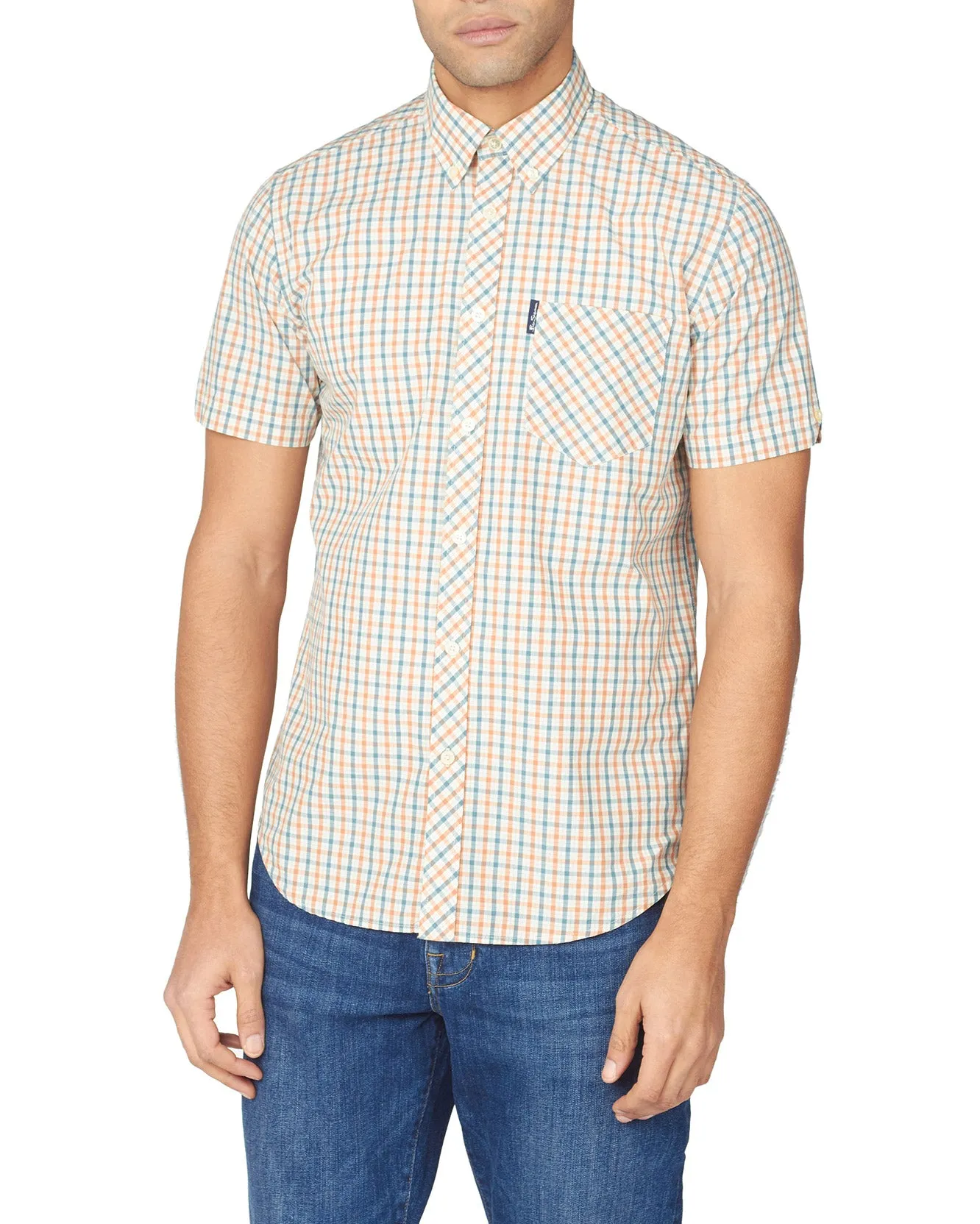 Short-Sleeve House Check Shirt - Teal sold by Ben Sherman product image thumbnail 2