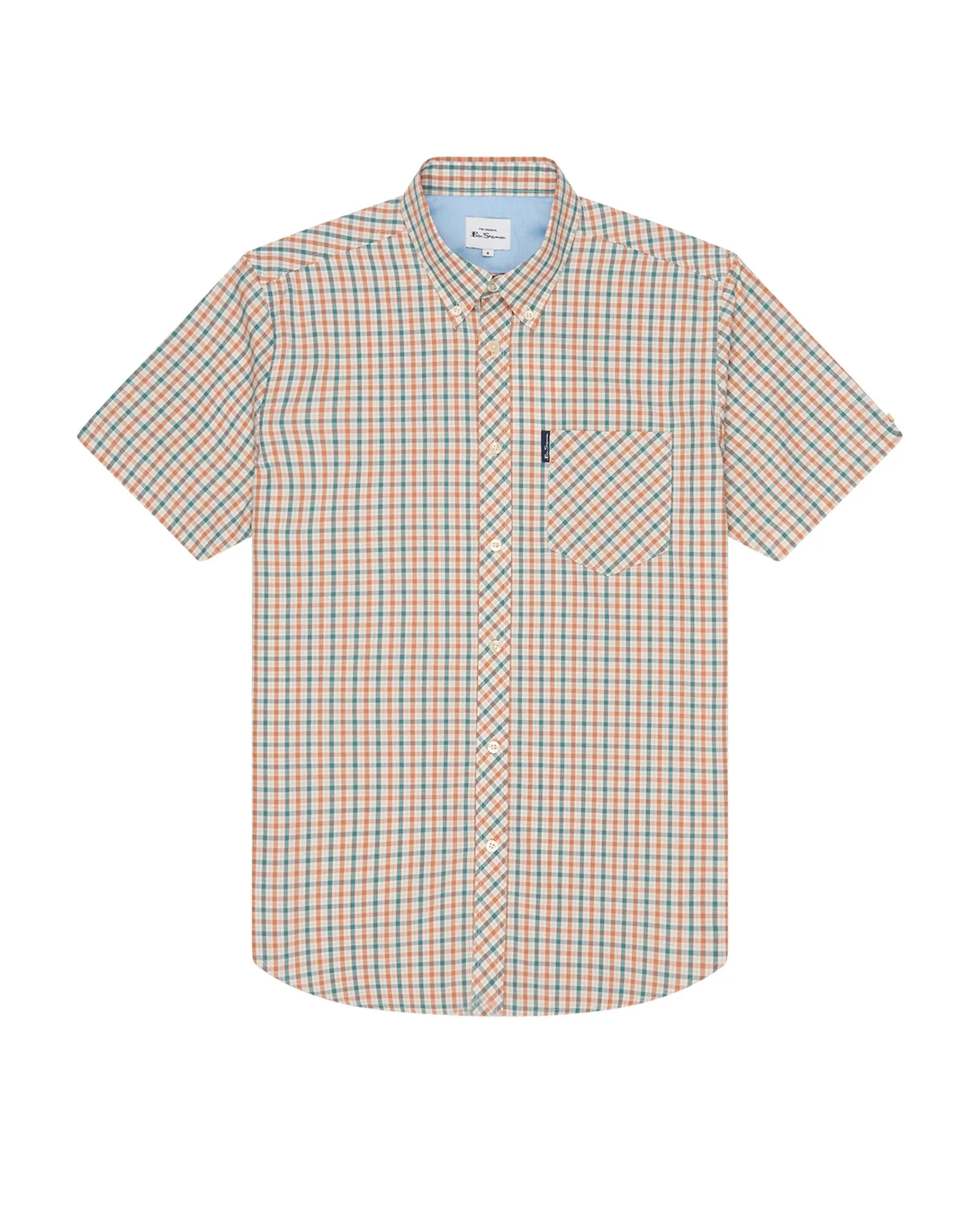Short-Sleeve House Check Shirt - Teal sold by Ben Sherman