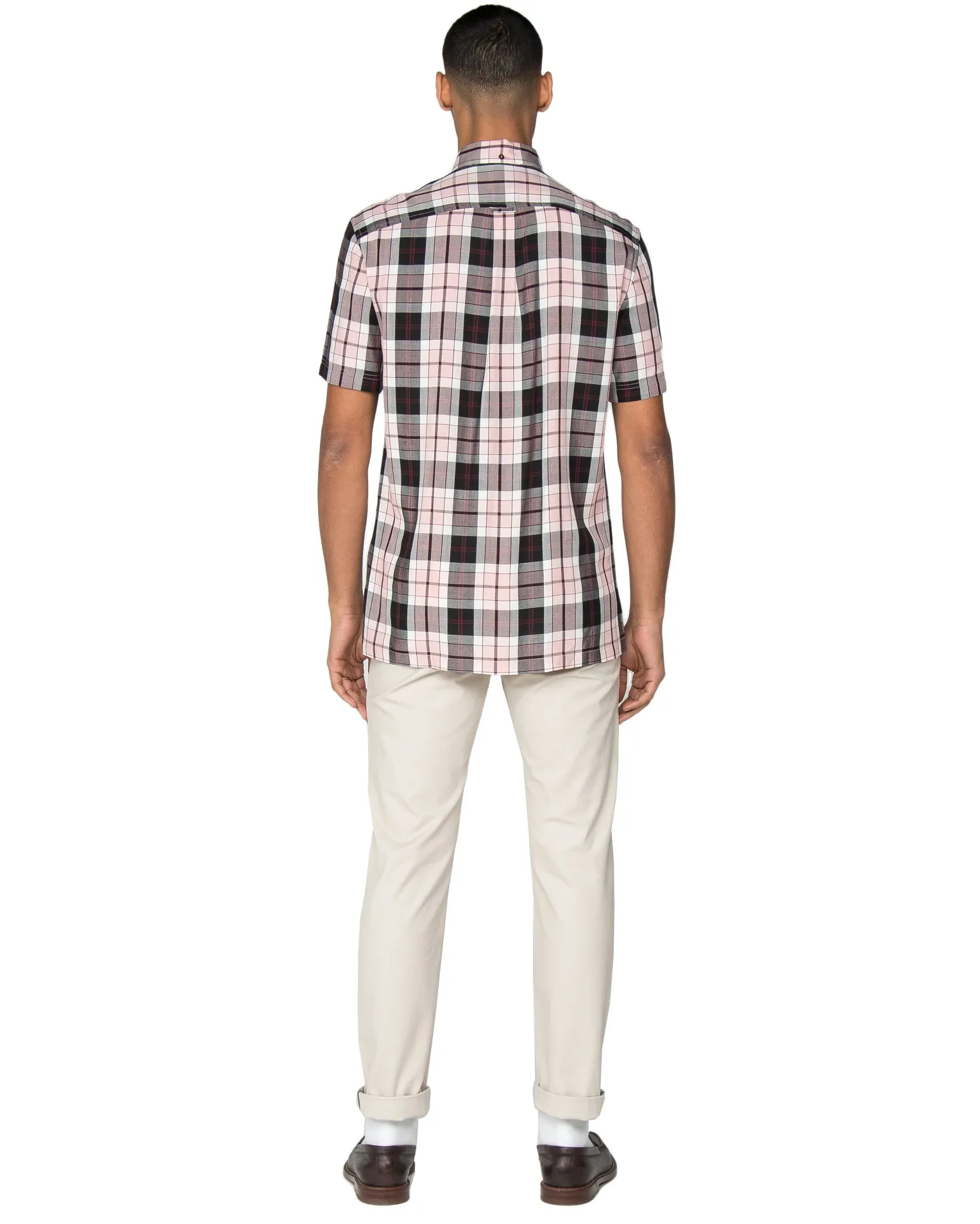 Short-Sleeve Viscose Check Shirt - Pink sold by Ben Sherman product image thumbnail 5