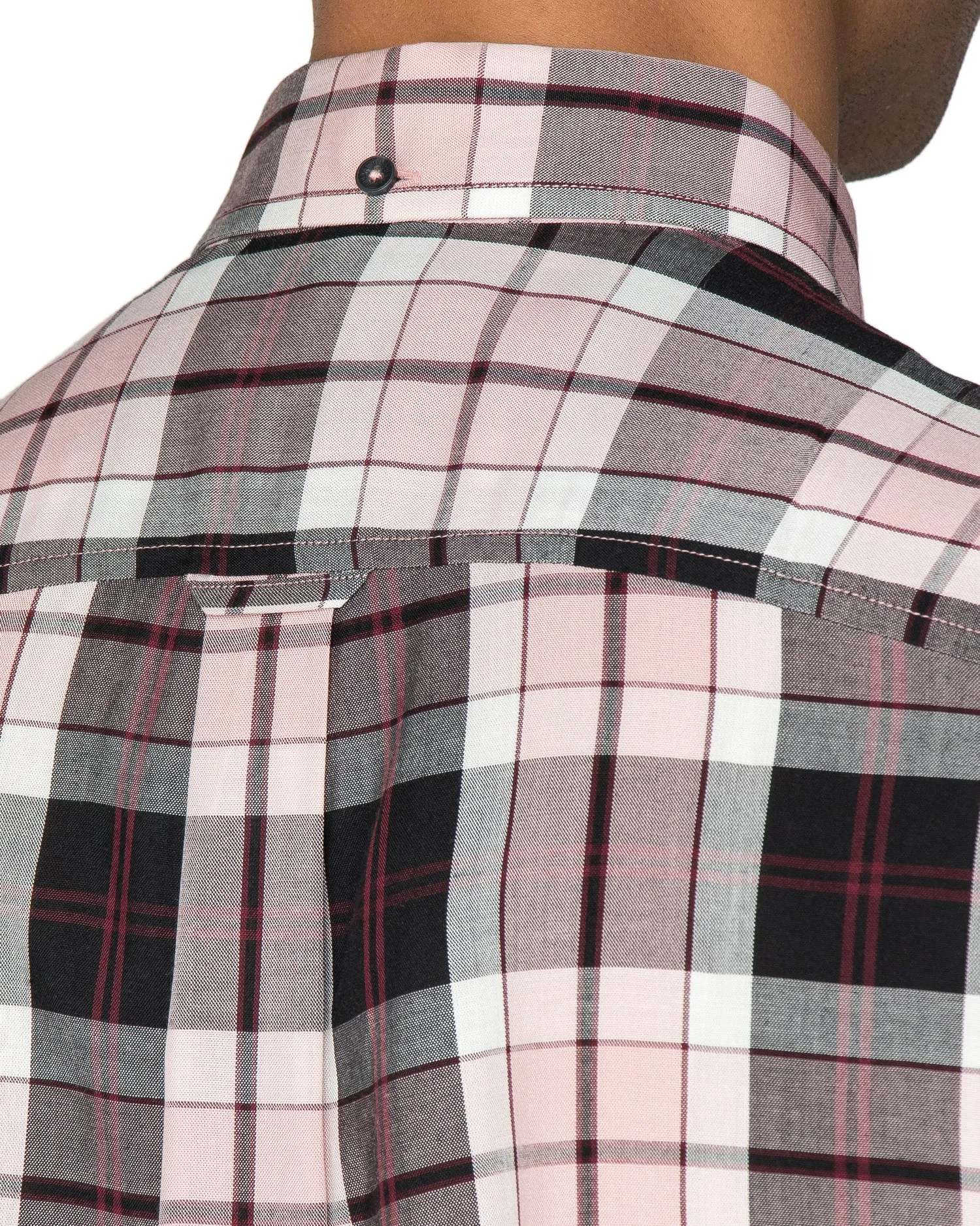 Short-Sleeve Viscose Check Shirt - Pink sold by Ben Sherman product image thumbnail 3