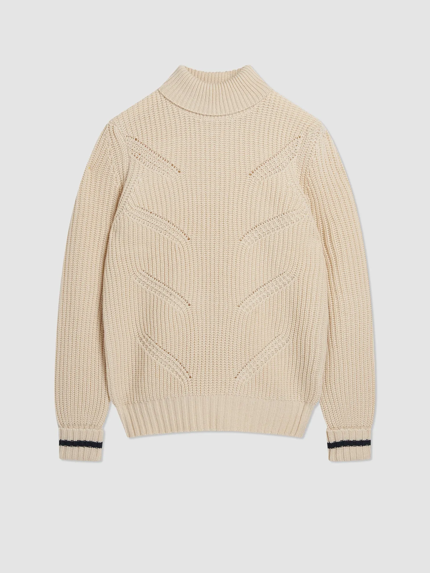 Chunky Roll-Neck Striped Sweater - Ivory sold by Ben Sherman product image thumbnail 2