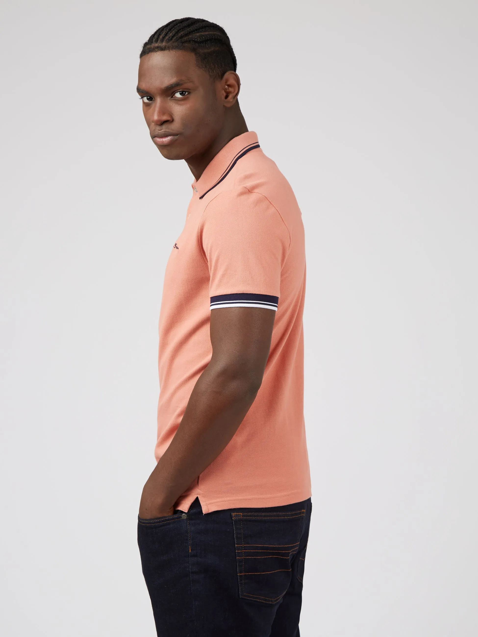Signature Organic Cotton Polo - Dark Pink sold by Ben Sherman product image thumbnail 5