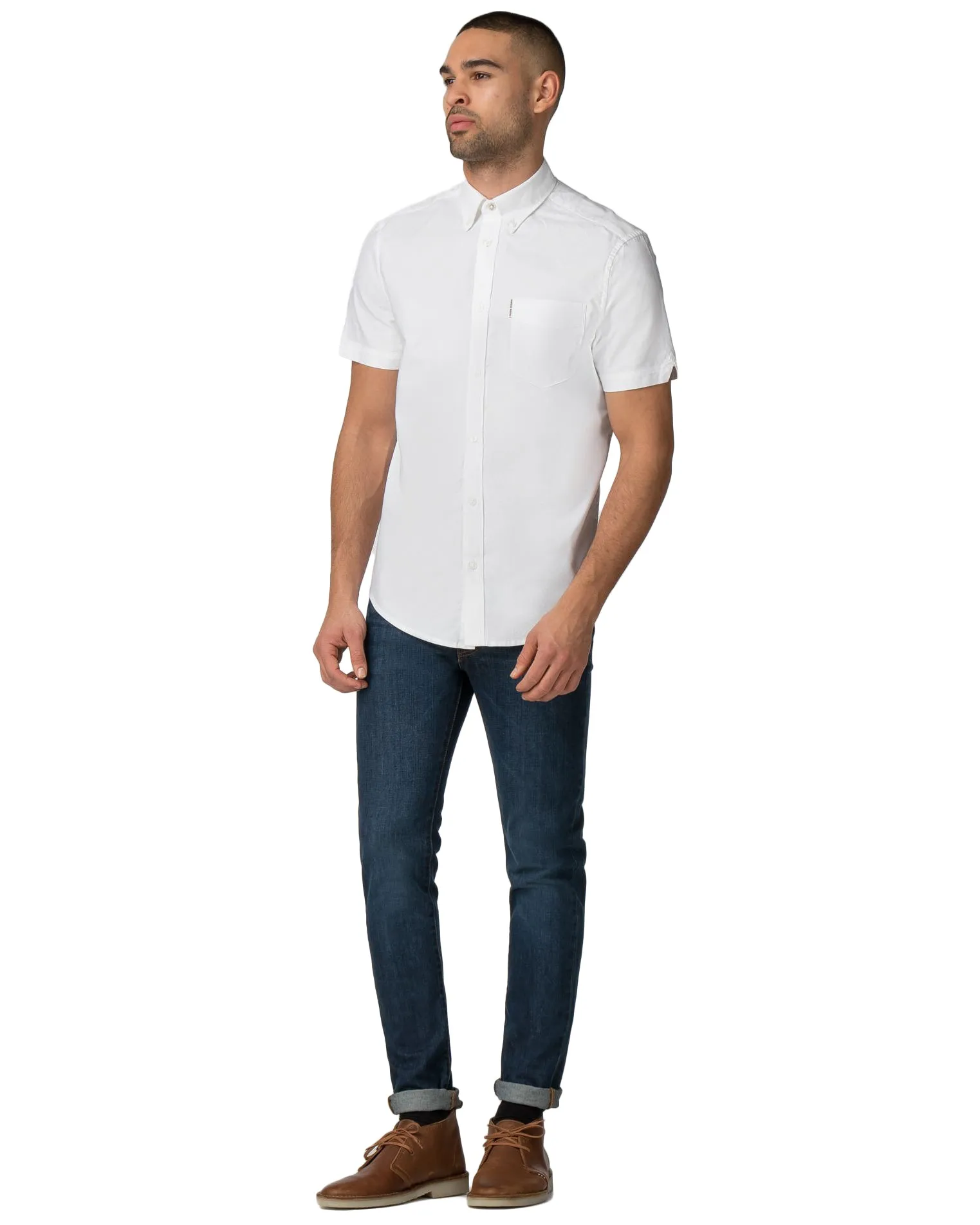 Short-Sleeve Oxford Shirt - Bright White sold by Ben Sherman product image thumbnail 5