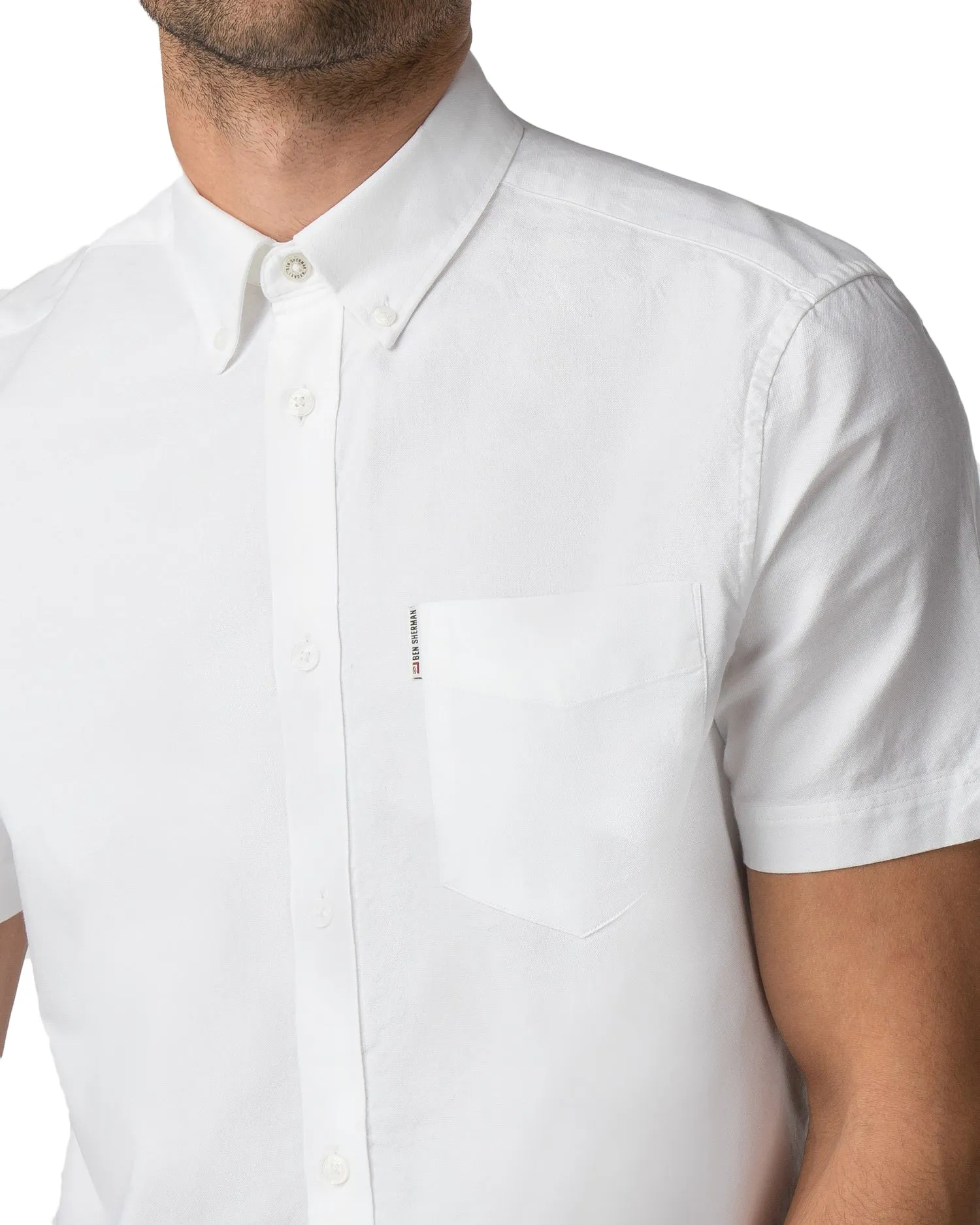 Short-Sleeve Oxford Shirt - Bright White sold by Ben Sherman product image thumbnail 3