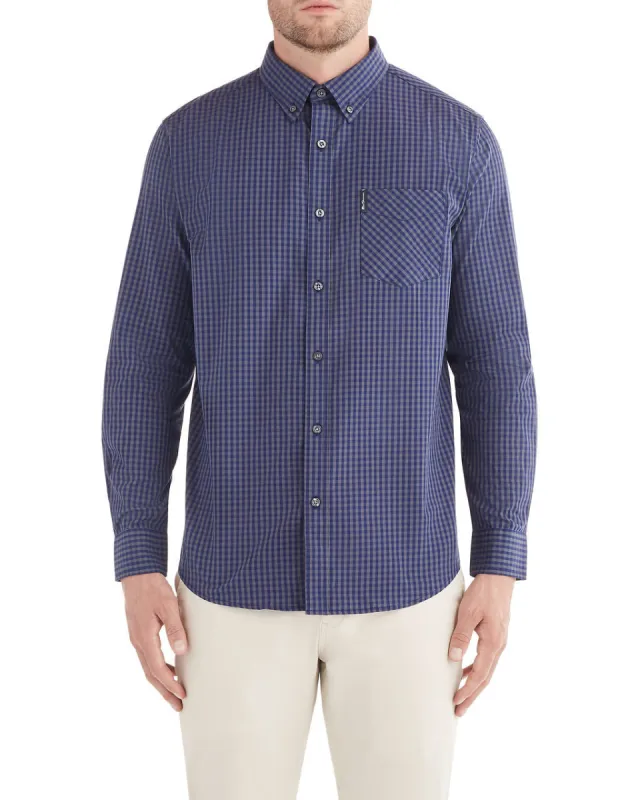 Long-Sleeve Classic Gingham Shirt - Astral Aura sold by Ben Sherman