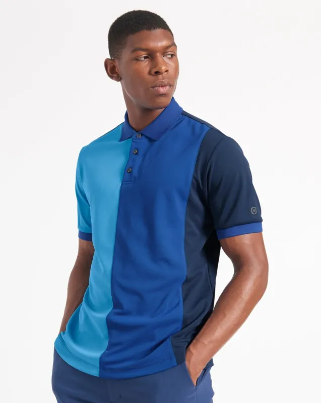 360 Motion Stretch Colorblock Polo - Blue/Navy sold by Ben Sherman