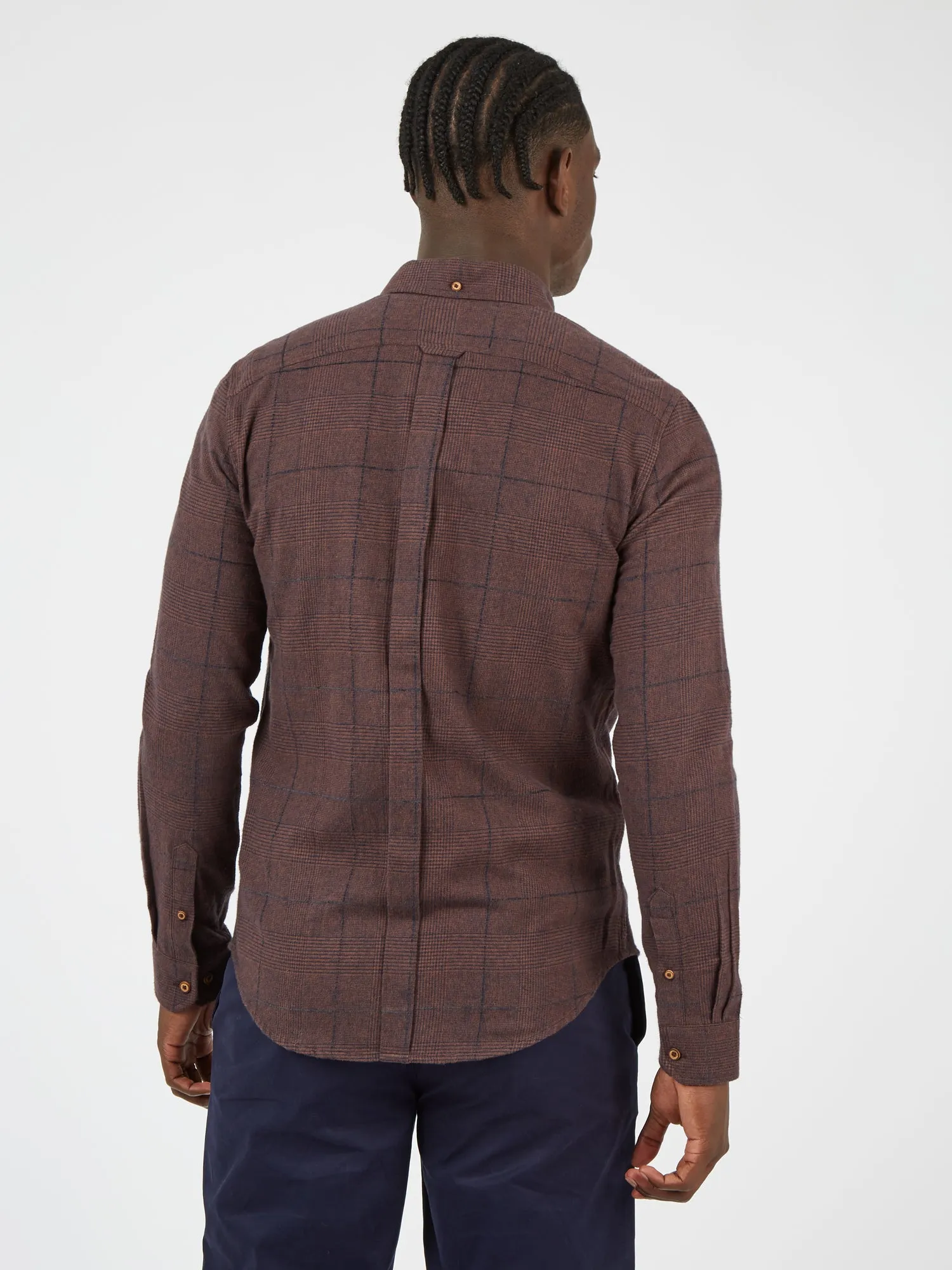 Long-Sleeve Heritage Slub Check Shirt - Coffee sold by Ben Sherman product image thumbnail 2