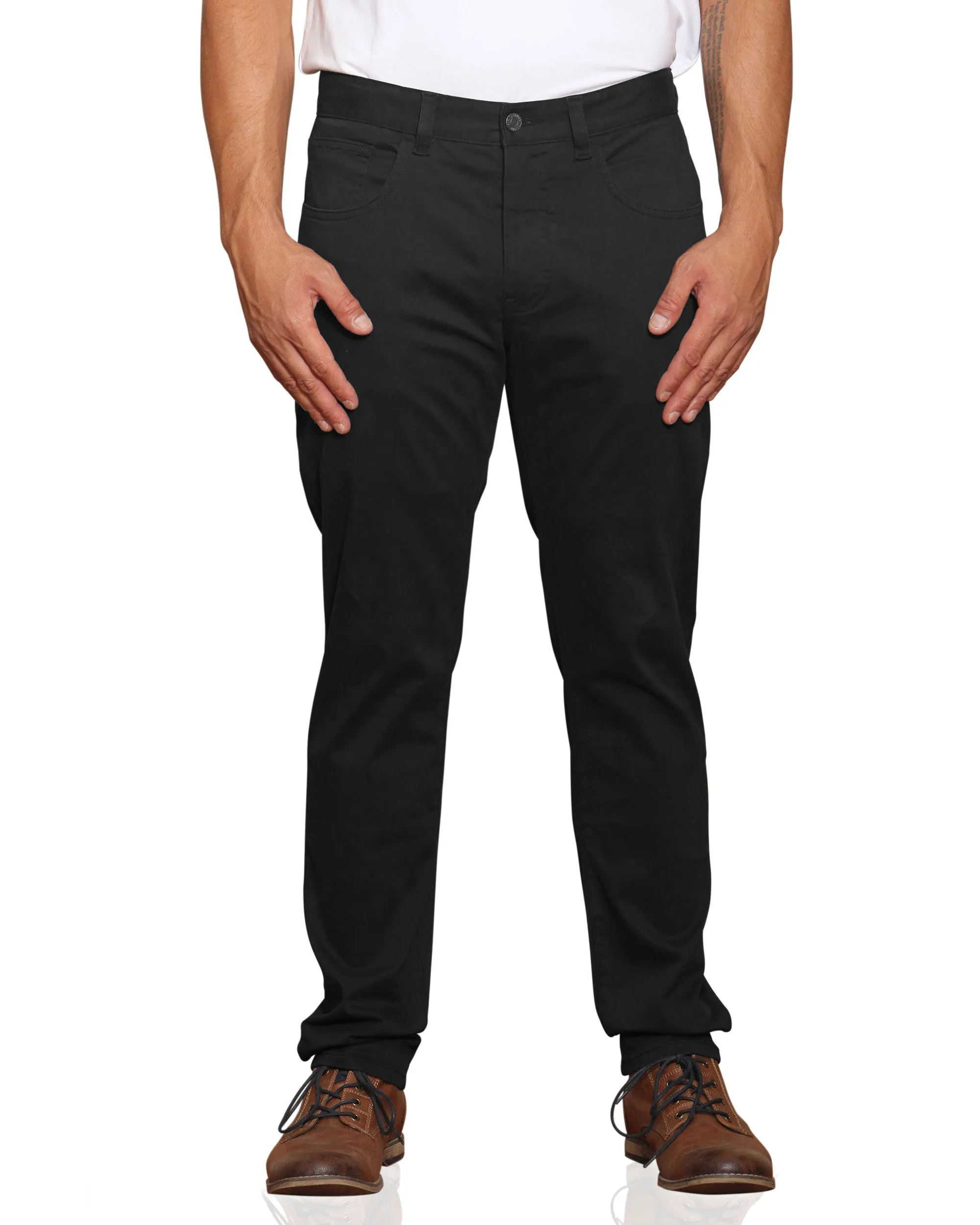 Stretch Sateen Five-Pocket Pant - Jet Black sold by Ben Sherman
