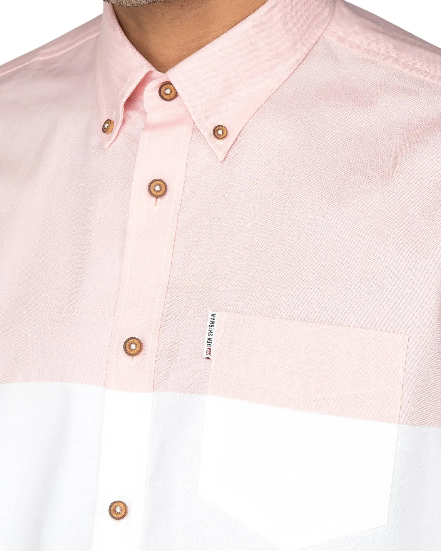 Long-Sleeve Pink White & Blue Striped Oxford Shirt - Pink sold by Ben Sherman product image thumbnail 2