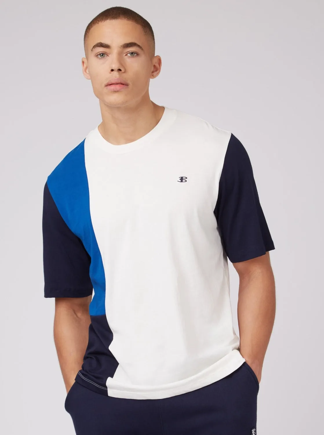 B by Ben Sherman Colorblock Tee - White sold by Ben Sherman