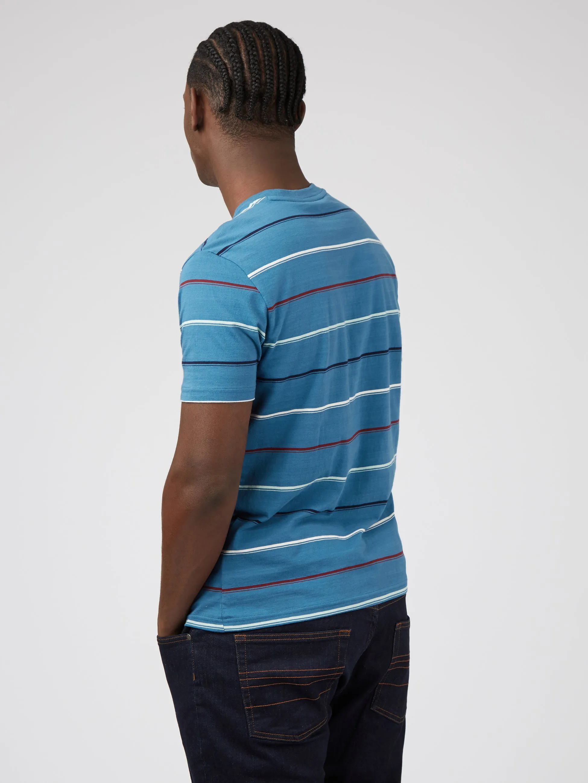 Fine Stripe Tee - Wedgewood Blue sold by Ben Sherman product image thumbnail 4