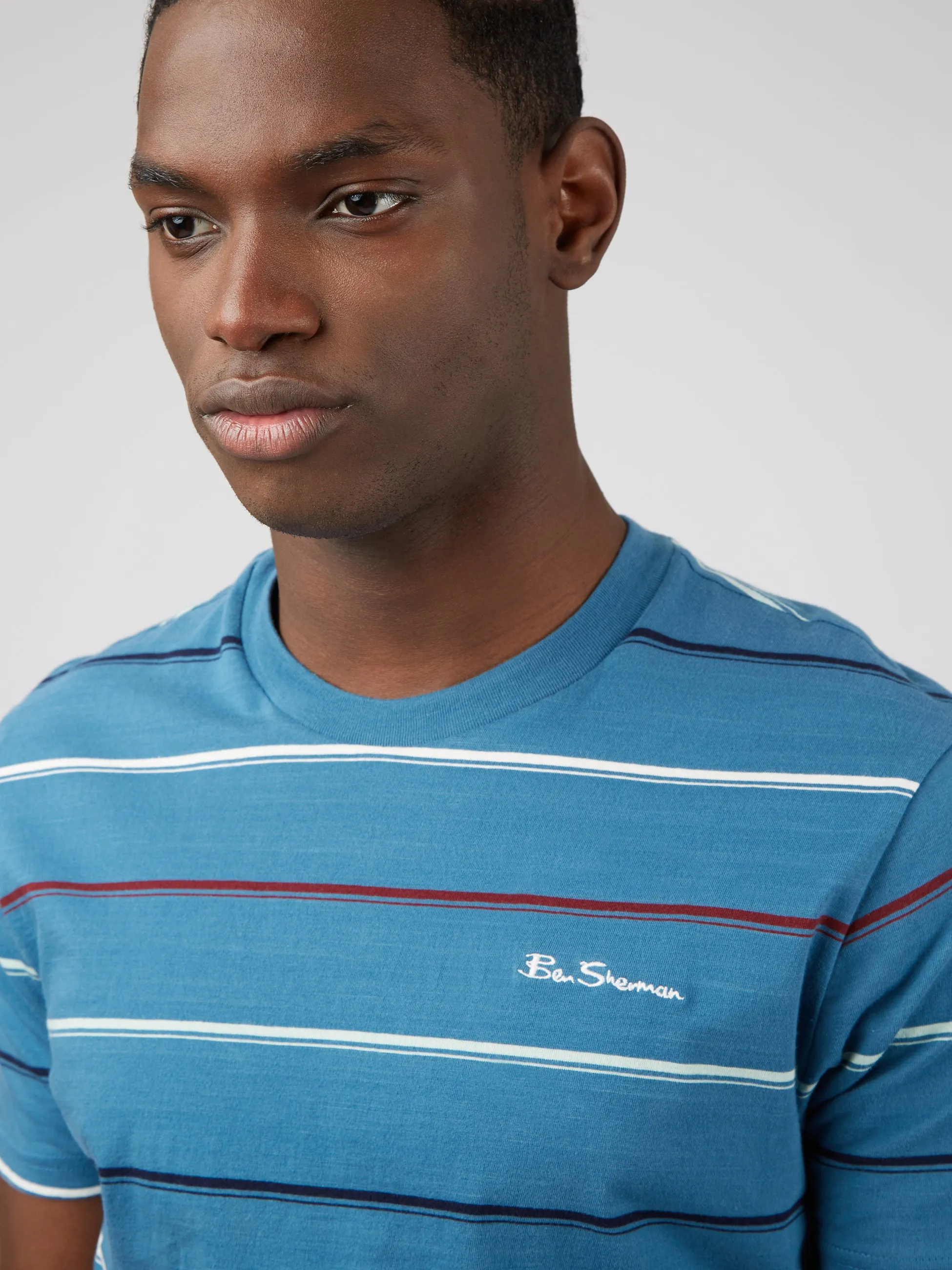 Fine Stripe Tee - Wedgewood Blue sold by Ben Sherman product image thumbnail 3