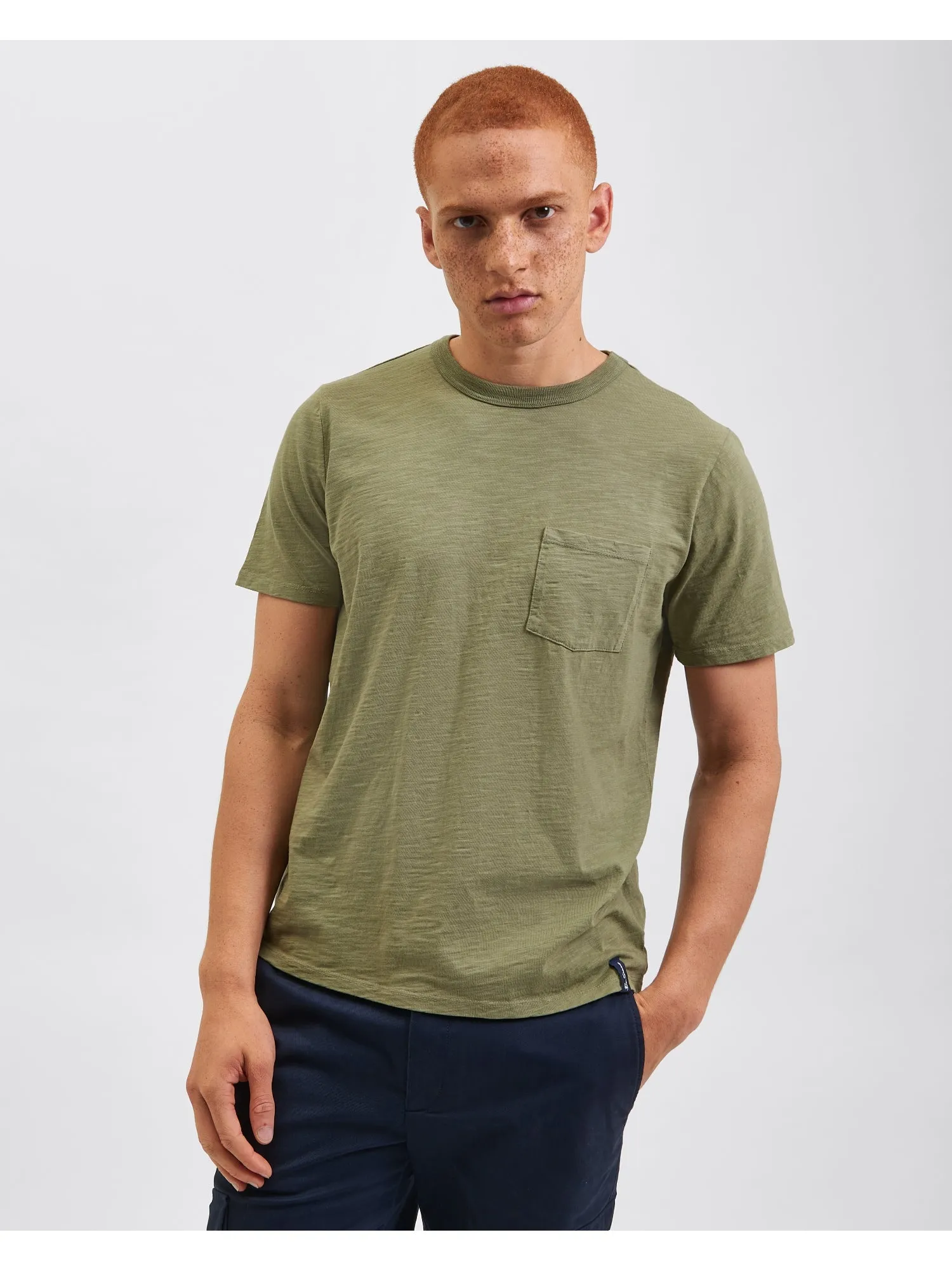 Garment Dye Beatnik T-Shirt - Olive sold by Ben Sherman