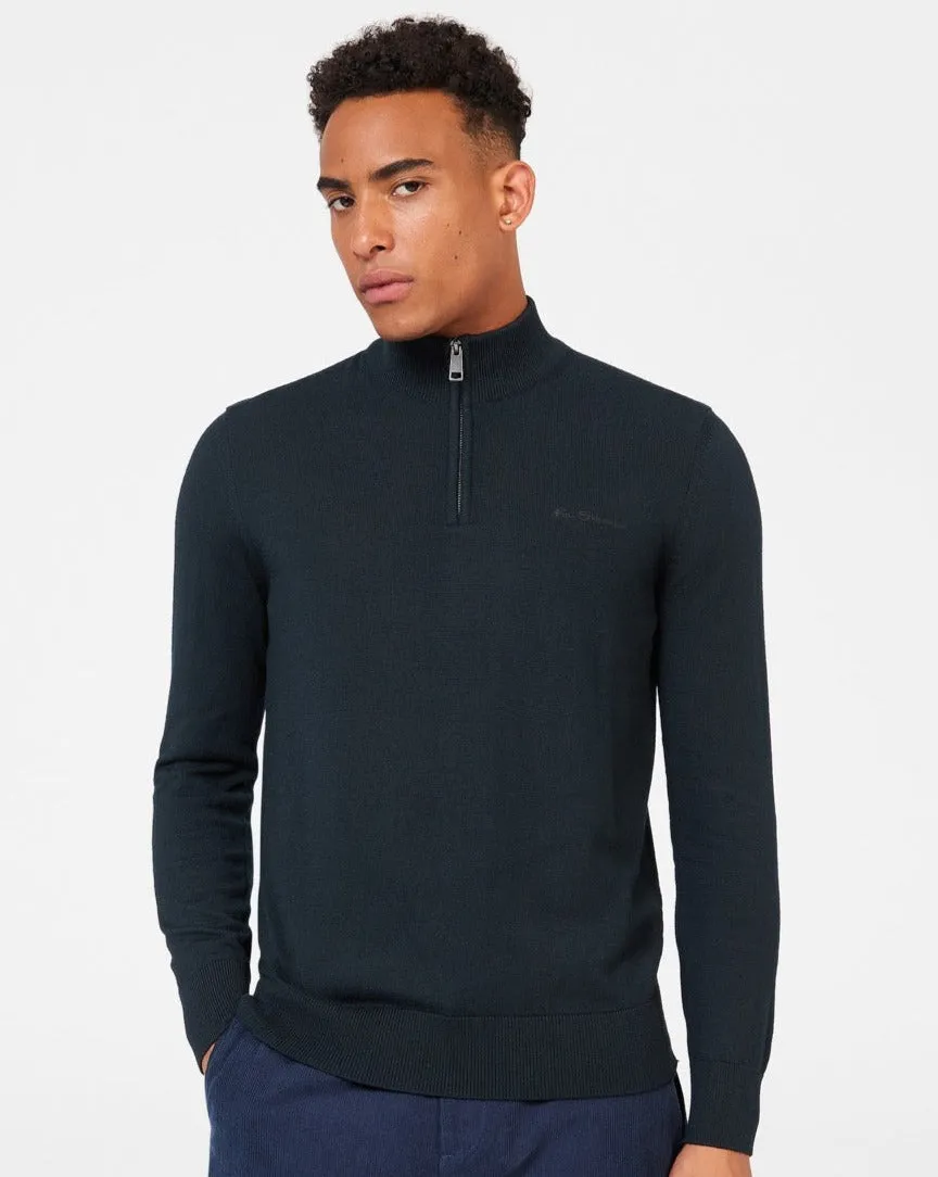 Merino Knit Half-Zip Sweater - Black sold by Ben Sherman product image thumbnail 3