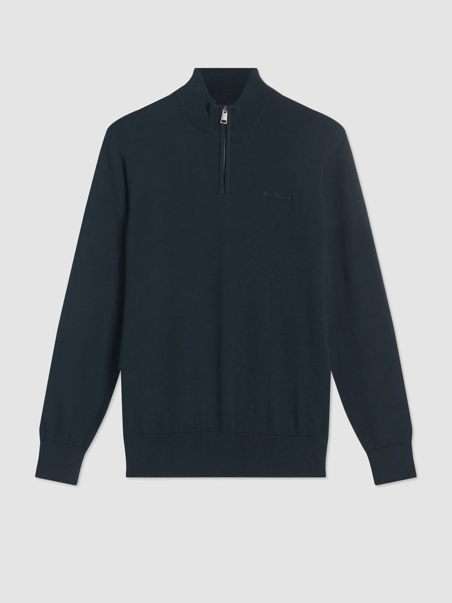 Merino Knit Half-Zip Sweater - Black sold by Ben Sherman