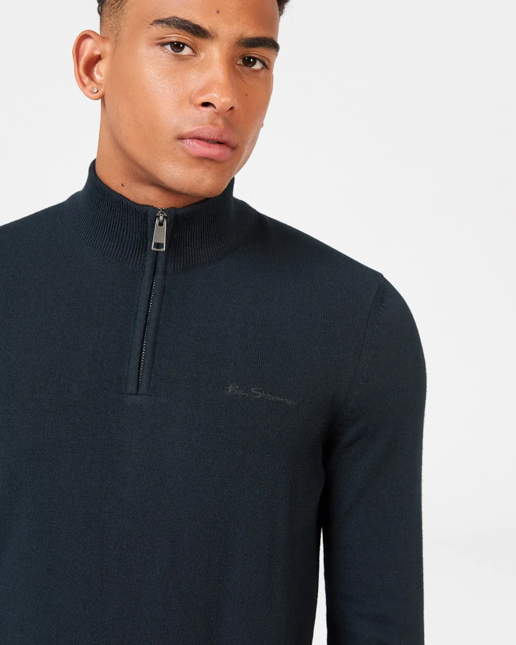 Merino Knit Half-Zip Sweater - Black sold by Ben Sherman product image thumbnail 2