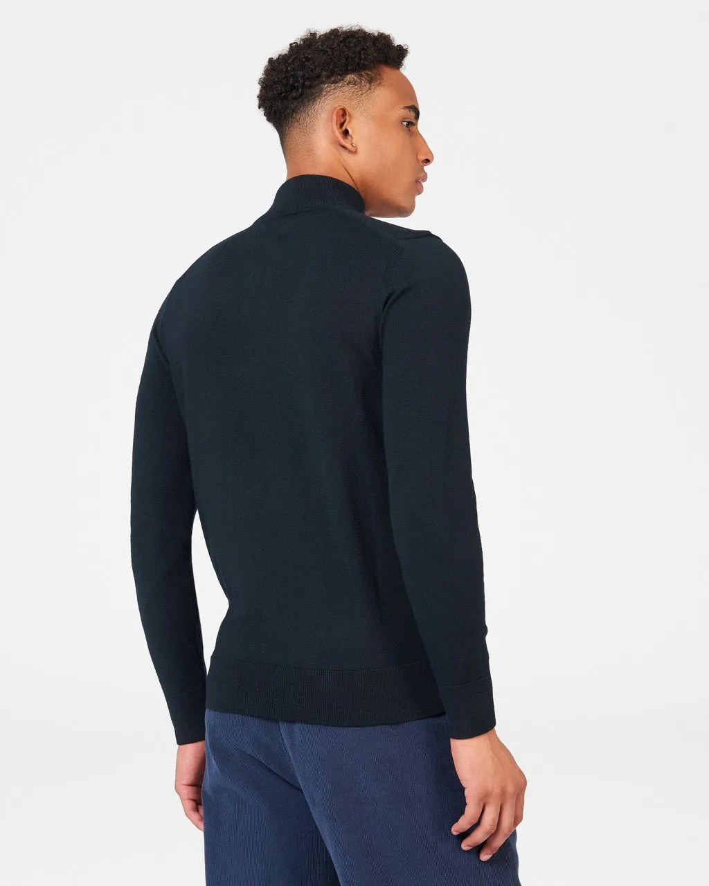 Merino Knit Half-Zip Sweater - Black sold by Ben Sherman product image thumbnail 4
