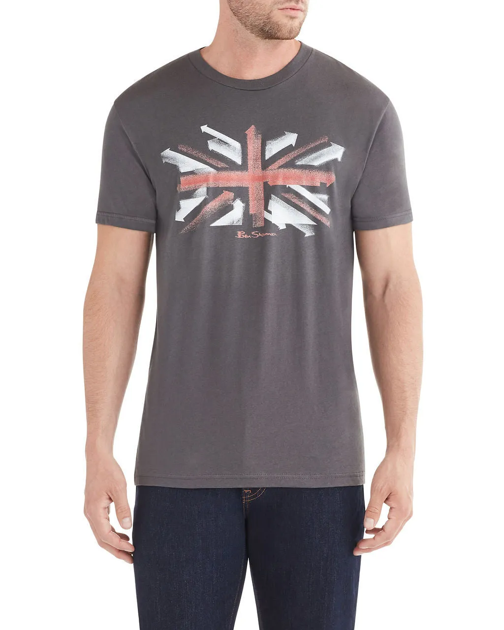 Spray Arrows Graphic T-Shirt - Dark Grey sold by Ben Sherman