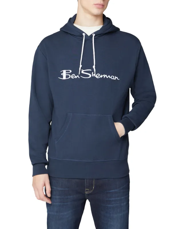 Embroidered Logo Hoodie - Dark Navy made by Ben Sherman
