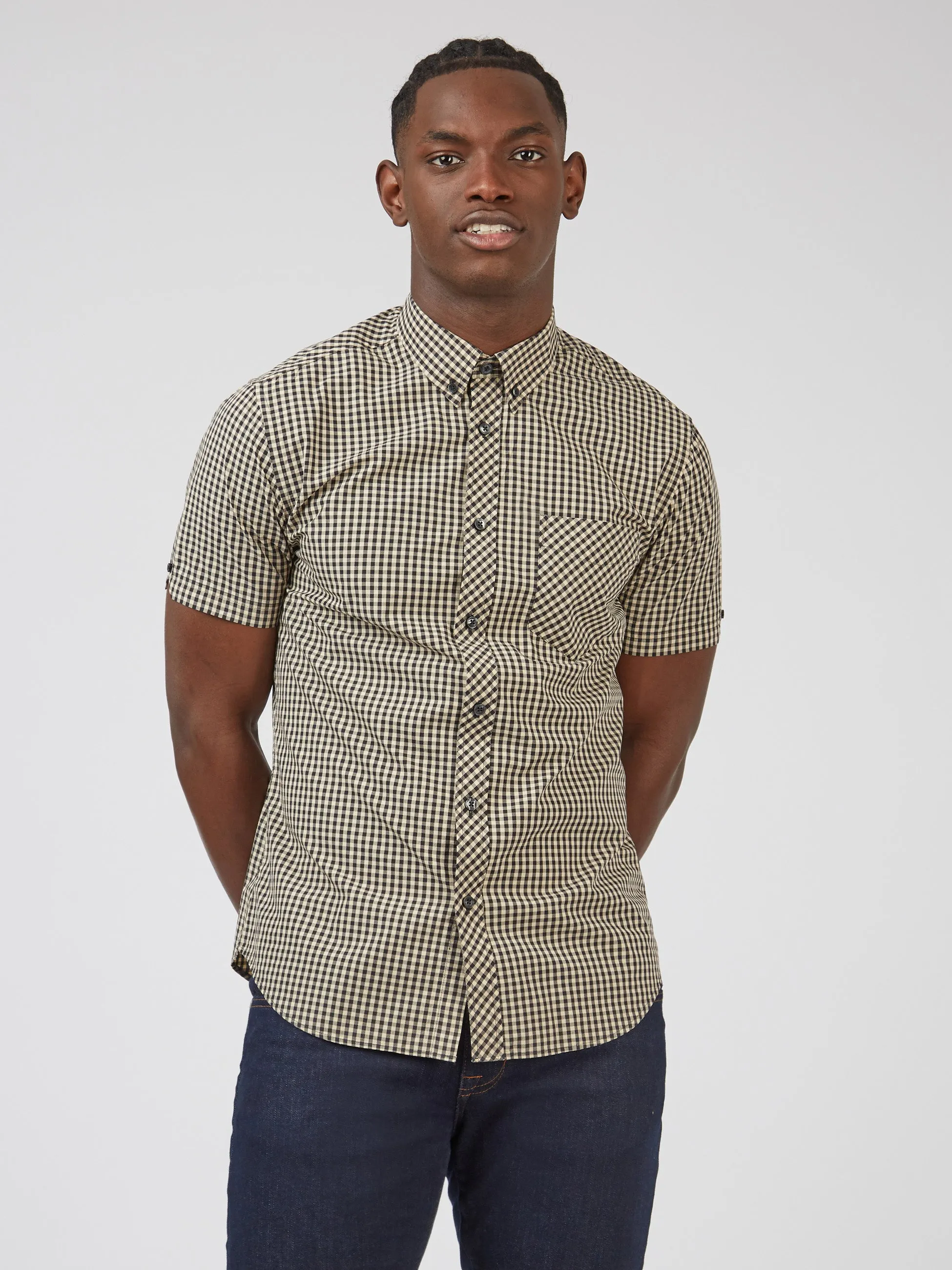 Signature Short-Sleeve Gingham Shirt - Black sold by Ben Sherman product image thumbnail 4