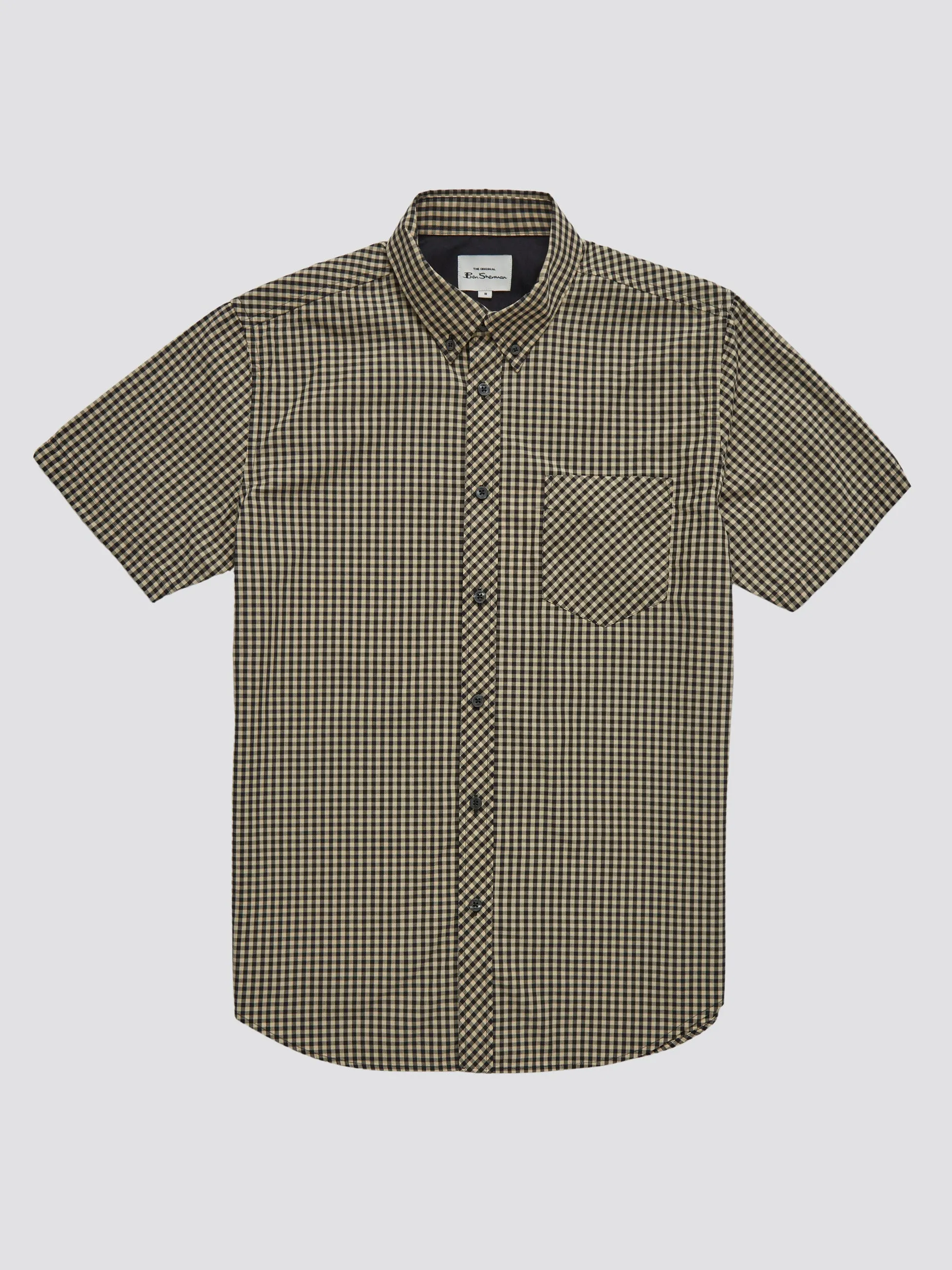 Signature Short-Sleeve Gingham Shirt - Black sold by Ben Sherman