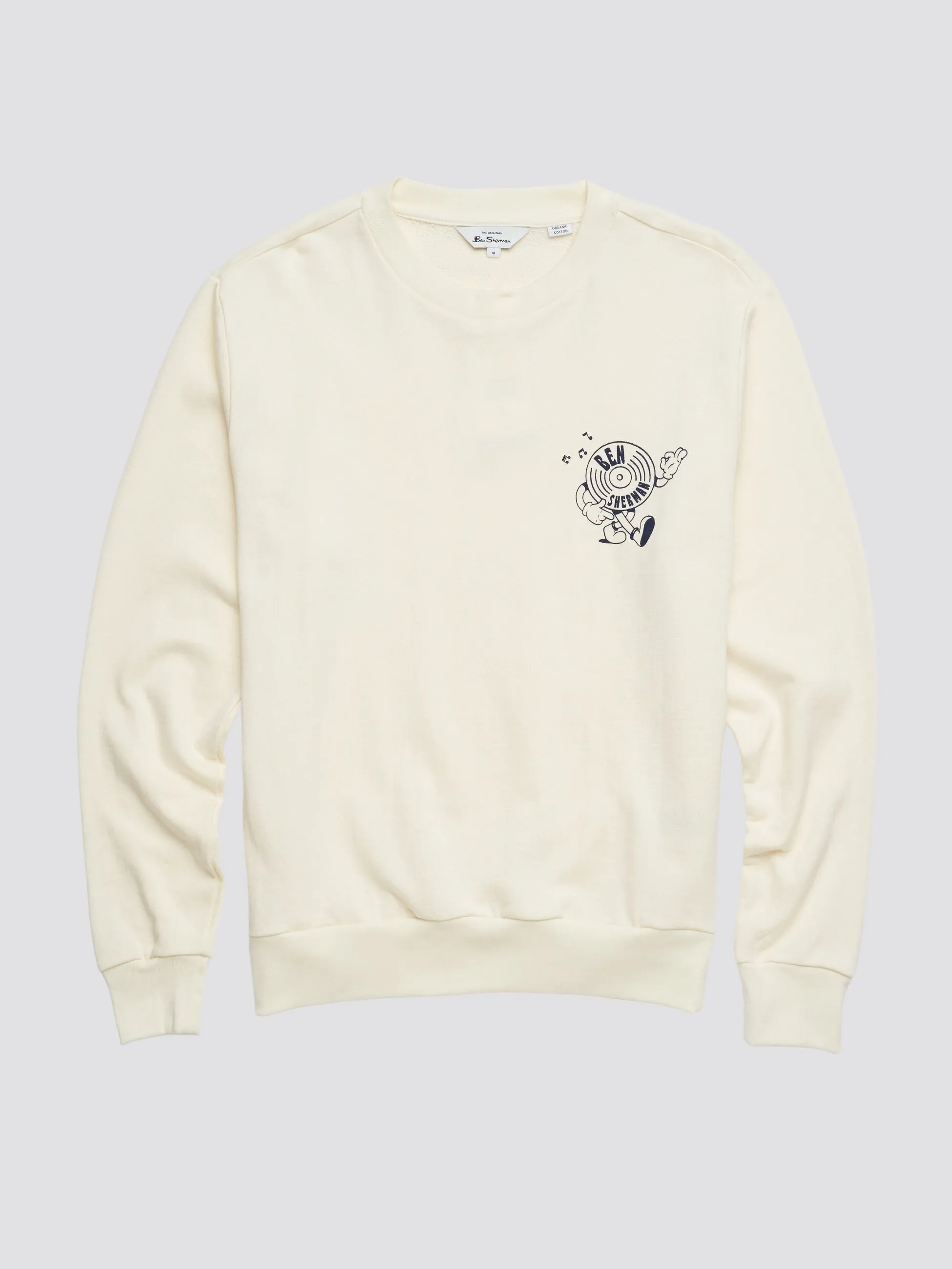 Strolling Record Graphic Crewneck Sweatshirt - Ivory sold by Ben Sherman product image thumbnail 5