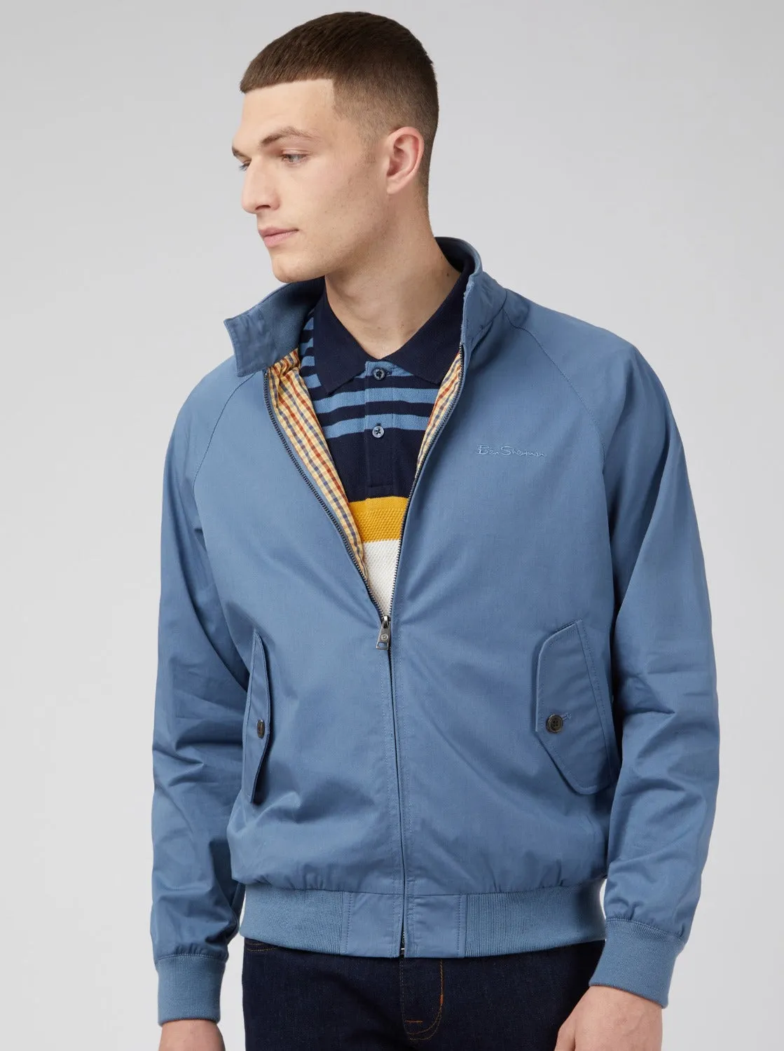 Signature Harrington Jacket - Blue Shadow sold by Ben Sherman
