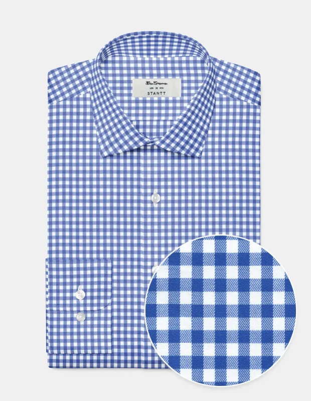Custom Gingham Shirt - Blue sold by Ben Sherman