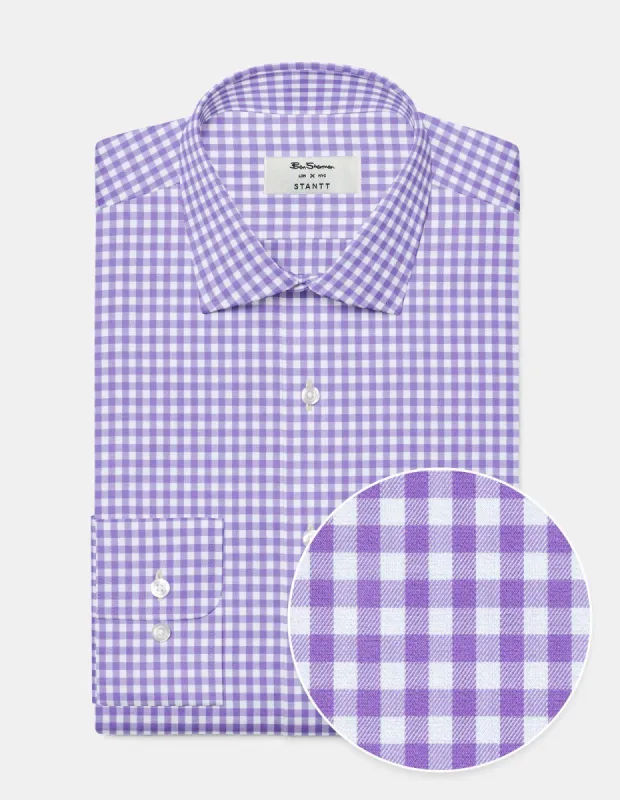 Custom Gingham Shirt - Purple sold by Ben Sherman