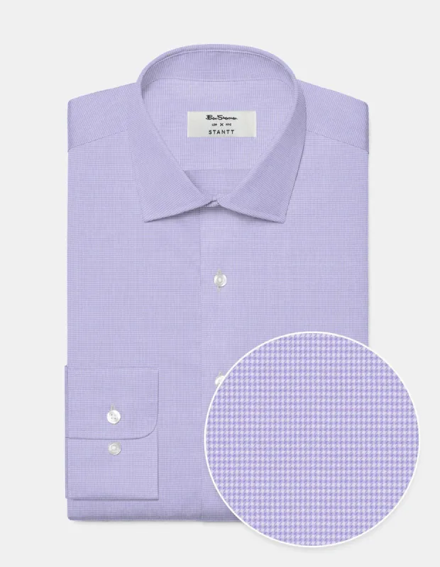 Custom Performance Houndstooth Shirt - Purple sold by Ben Sherman