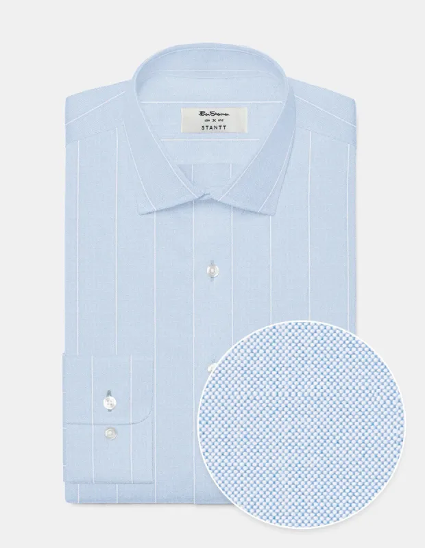 Custom Brighton Oxford Organic Shirt - Ocean Blue Chalk Stripe sold by Ben Sherman