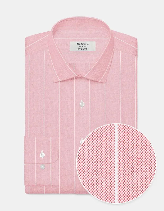 Custom Brighton Oxford Organic Shirt - Light Red Chalk Stripe sold by Ben Sherman