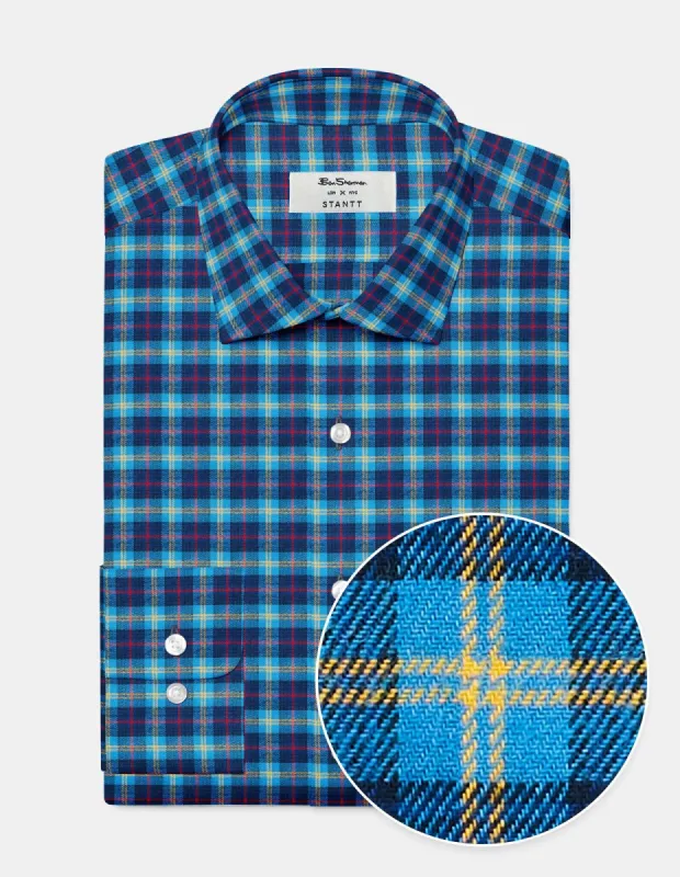 Custom House Tartan Shirt - Navy sold by Ben Sherman