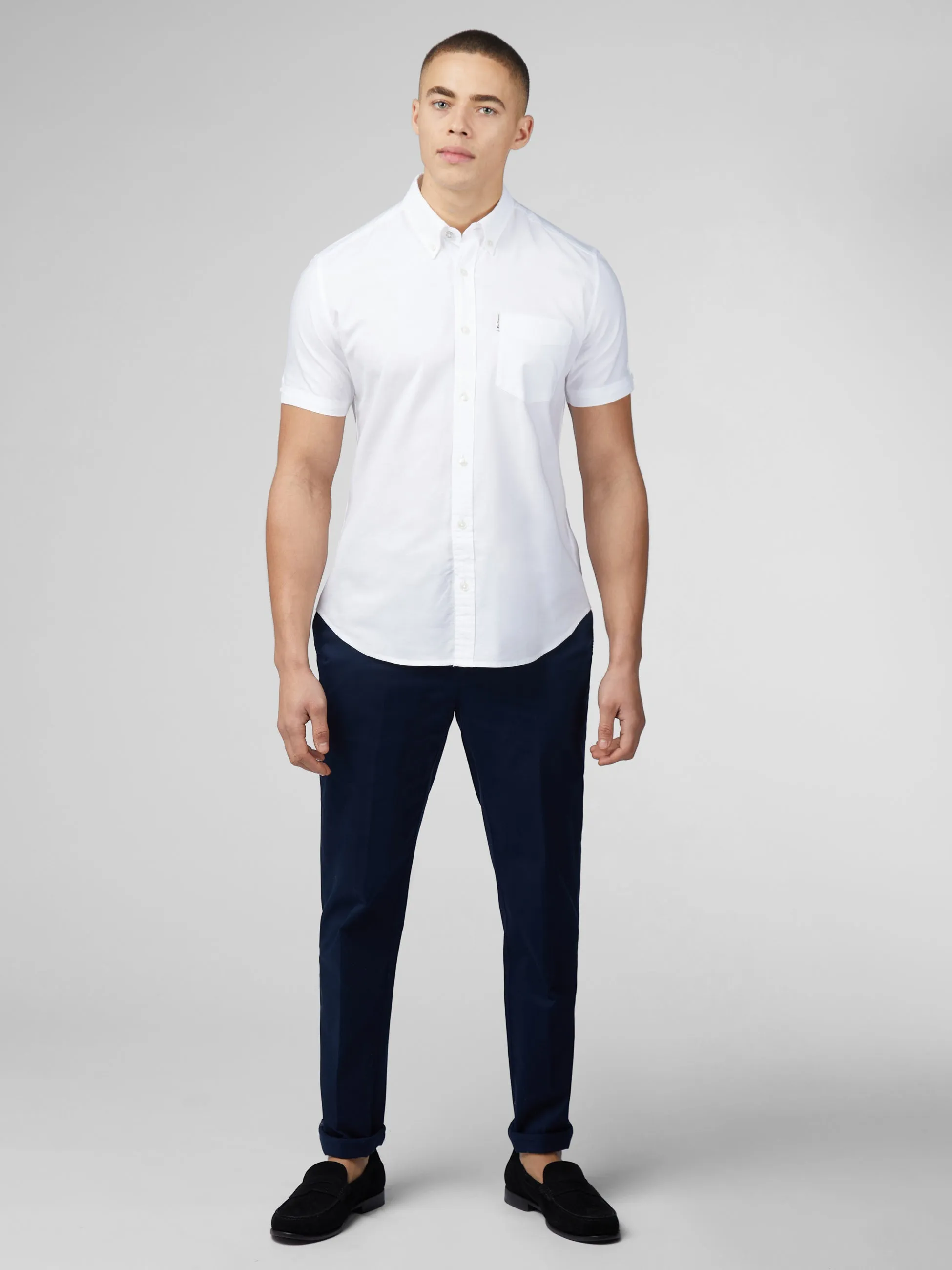 Signature Short Sleeve Oxford Shirt - White sold by Ben Sherman product image thumbnail 2