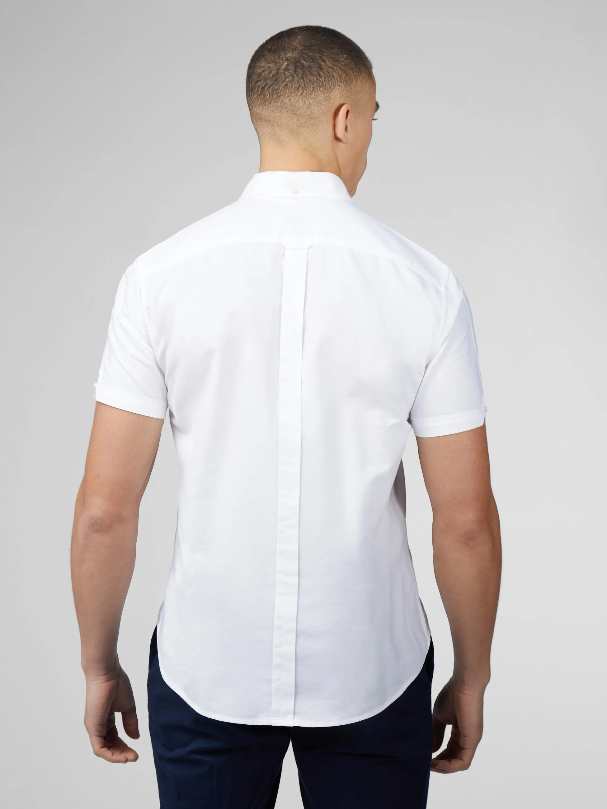 Signature Short Sleeve Oxford Shirt - White sold by Ben Sherman product image thumbnail 3