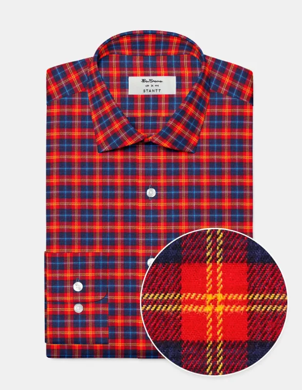 Custom House Tartan Shirt - Red sold by Ben Sherman