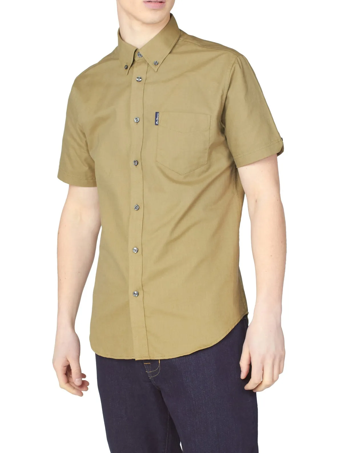 Short-Sleeve Signature Oxford Shirt - Olive sold by Ben Sherman product image thumbnail 2