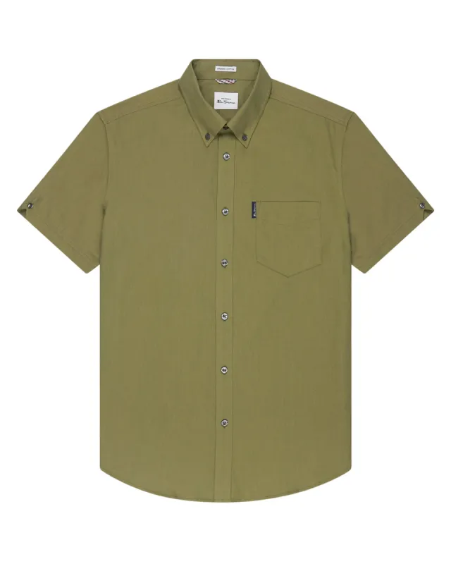 Short-Sleeve Signature Oxford Shirt - Olive sold by Ben Sherman