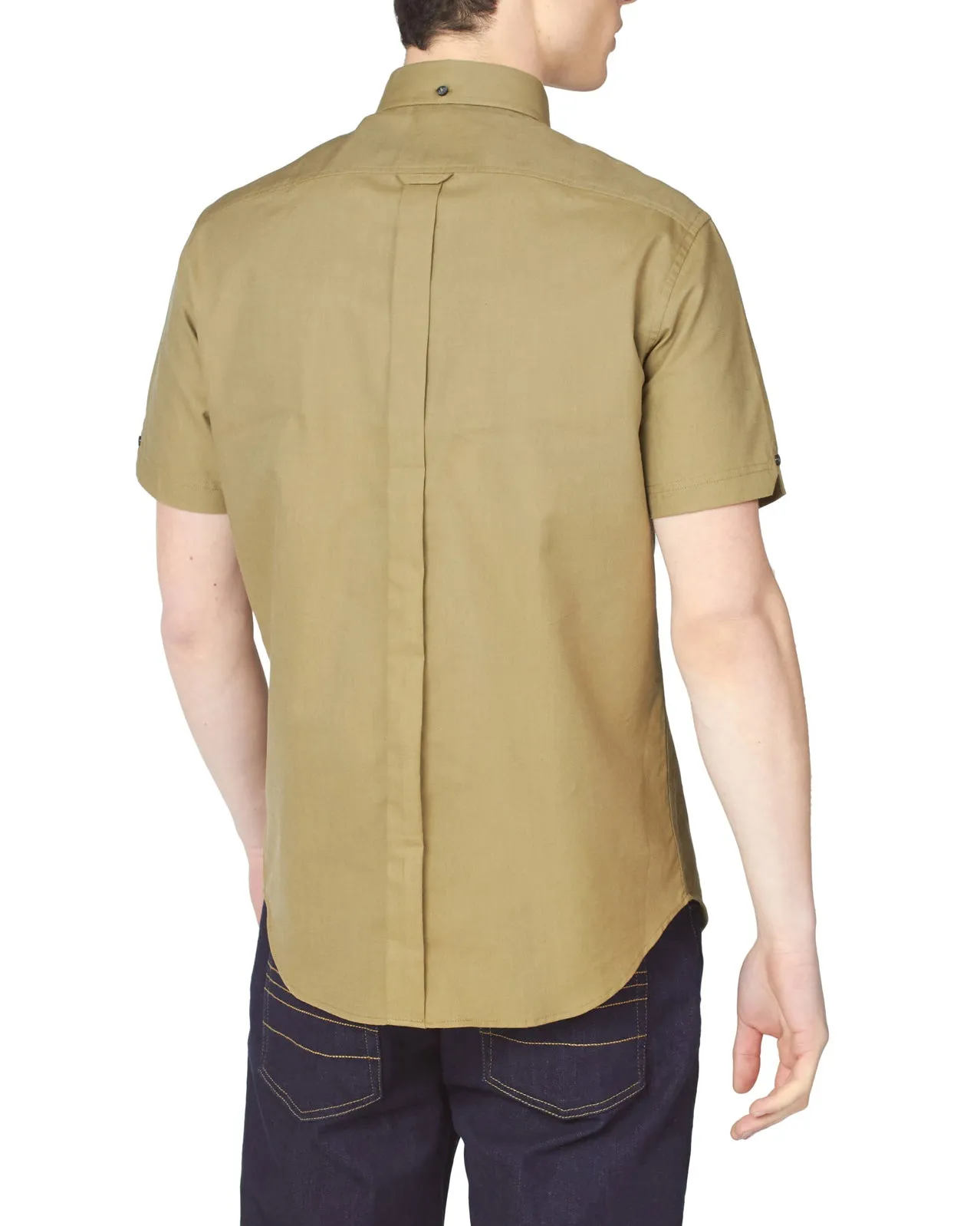 Short-Sleeve Signature Oxford Shirt - Olive sold by Ben Sherman product image thumbnail 3