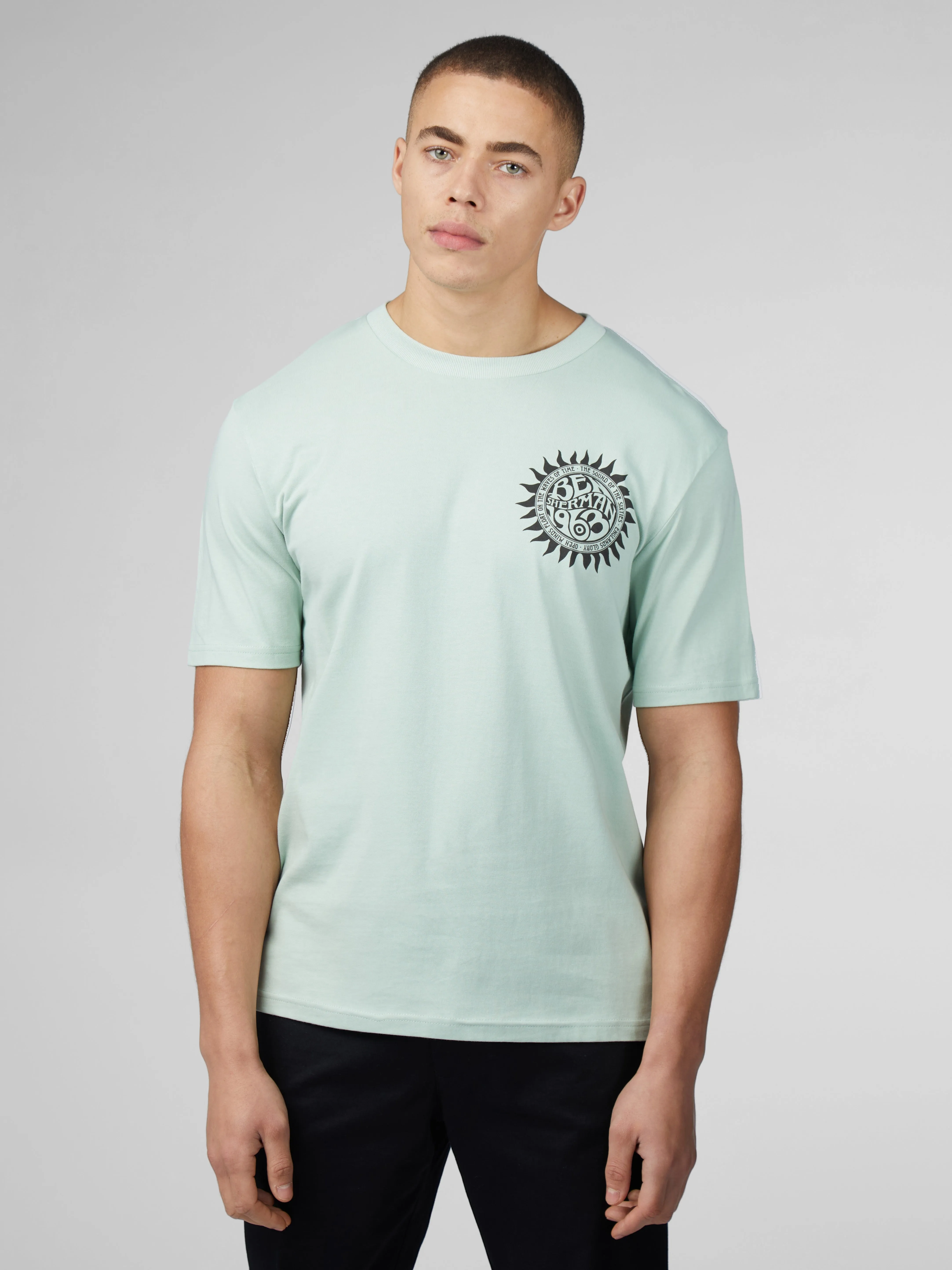 B by Ben Sherman Festival Poster Tee - Mint sold by Ben Sherman