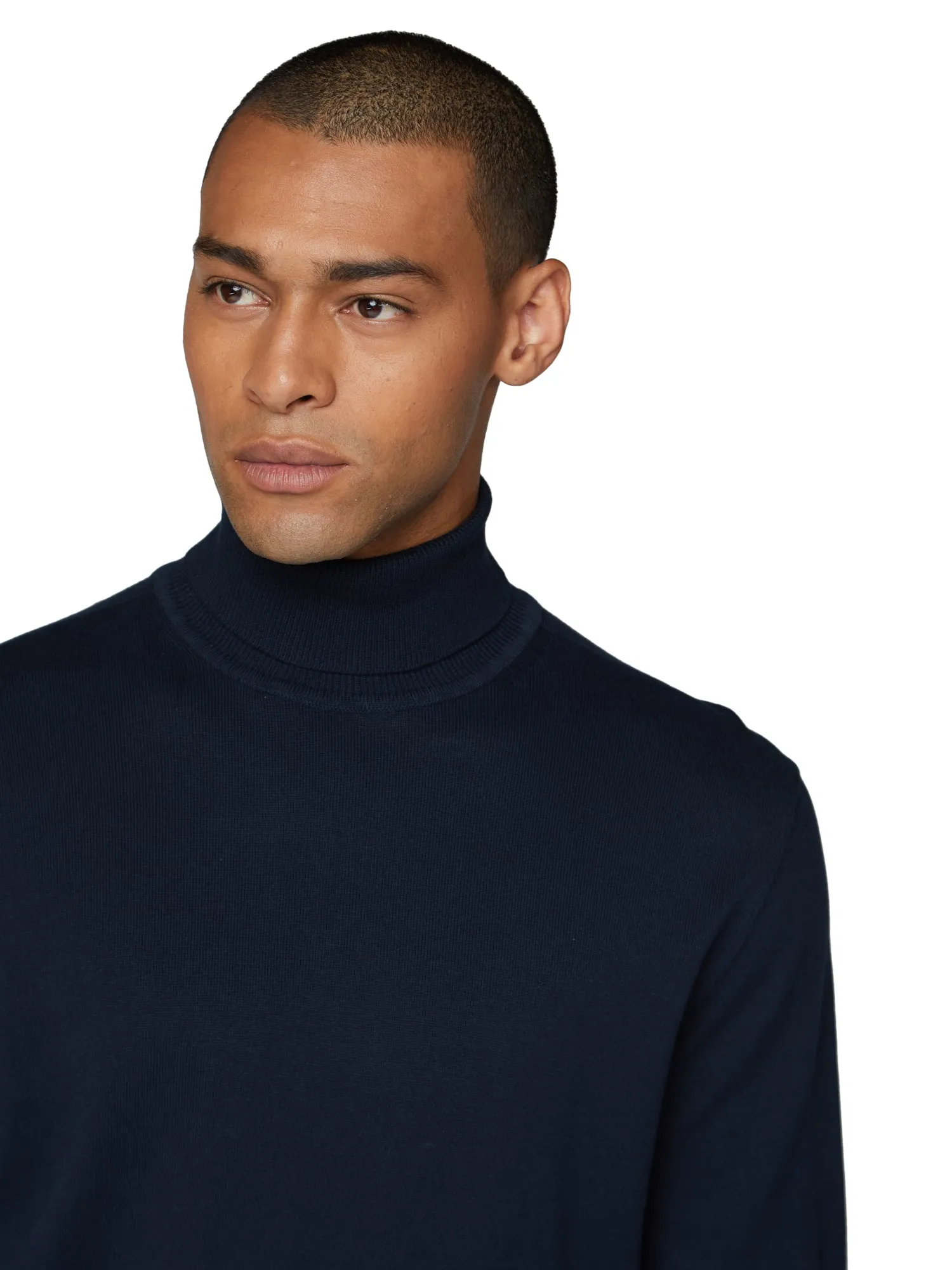 Cotton Roll Neck Sweater - Navy sold by Ben Sherman product image thumbnail 3