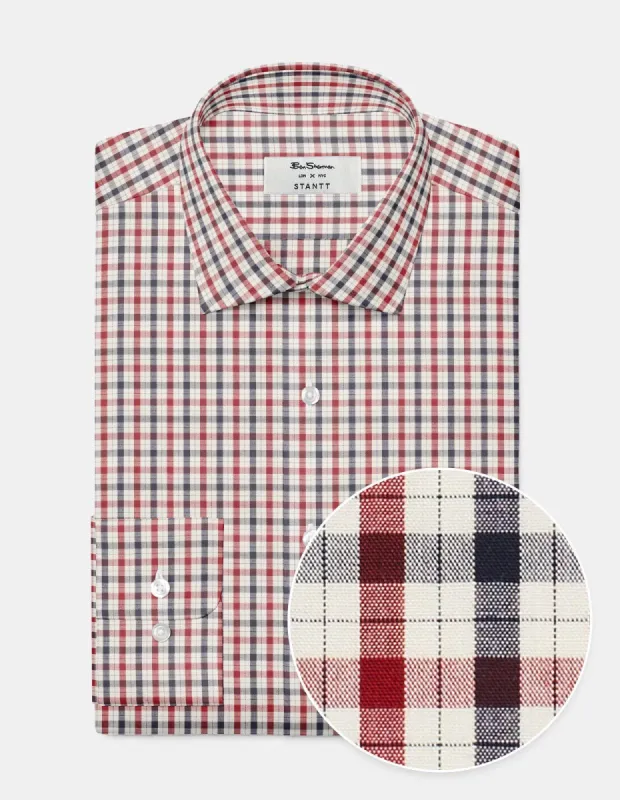 Custom Signature House Check Shirt - Red sold by Ben Sherman
